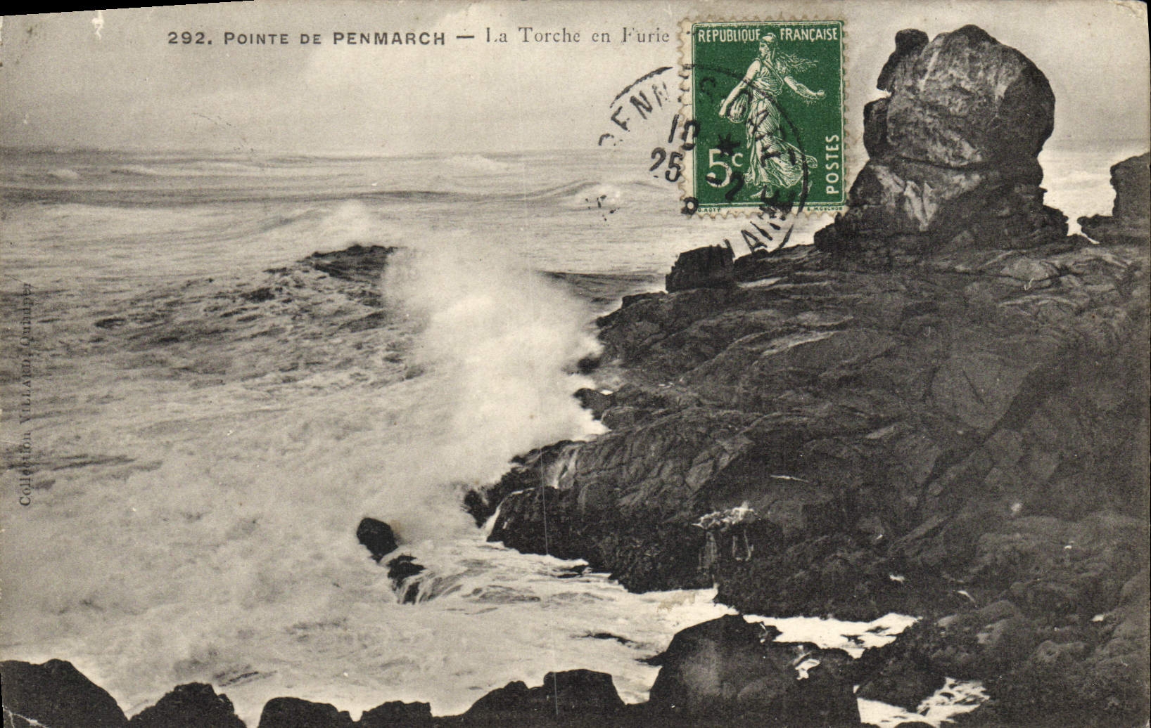VINTAGE POSTCARD Top of Penmarch the torch in fury