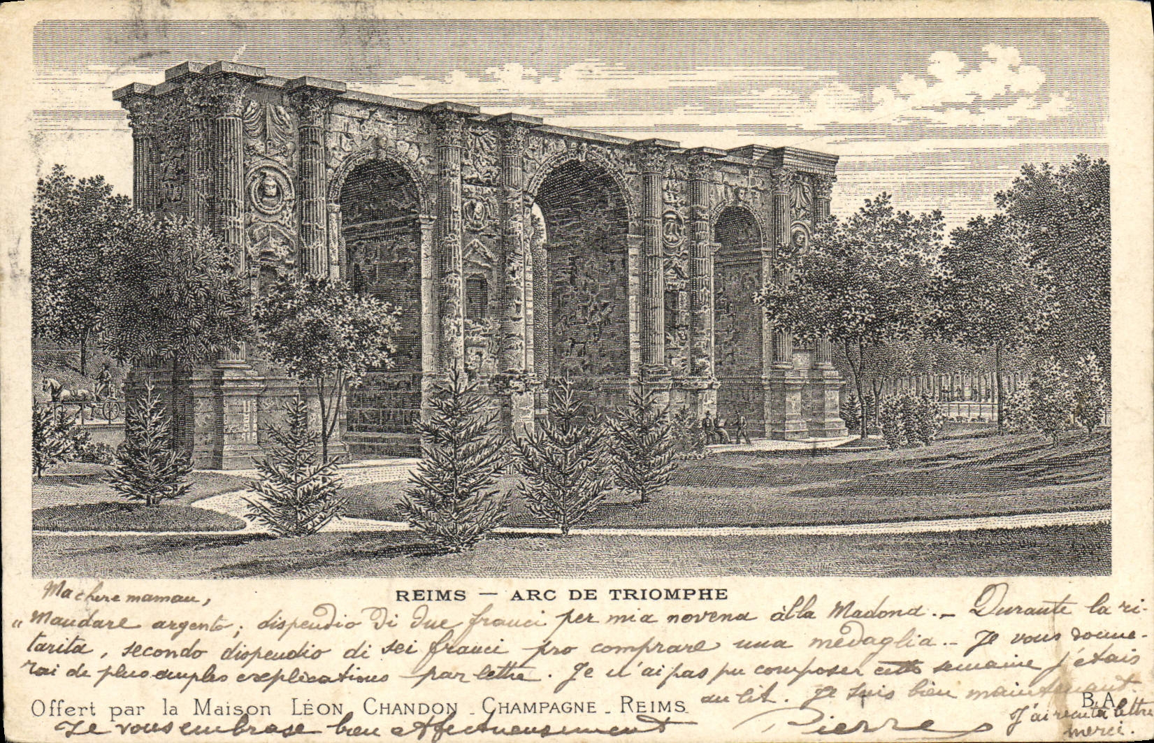 CPA Reims Arc De Triomphe