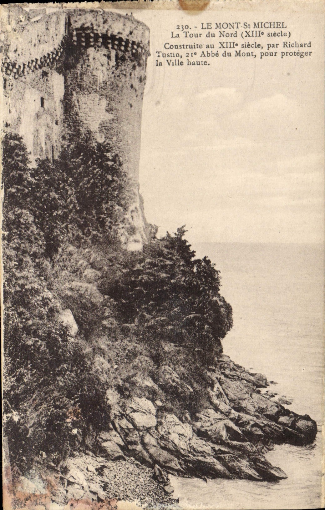 VINTAGE POSTCARD the Mount St Michel the Tower of North