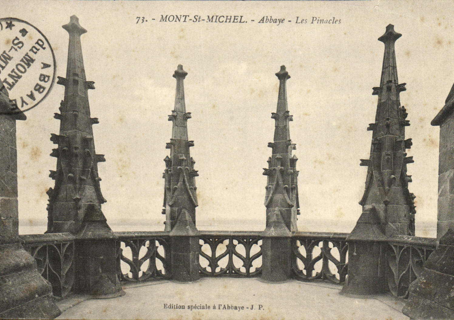 VINTAGE POSTCARD Mont Saint Michel Abbey Pinnacles