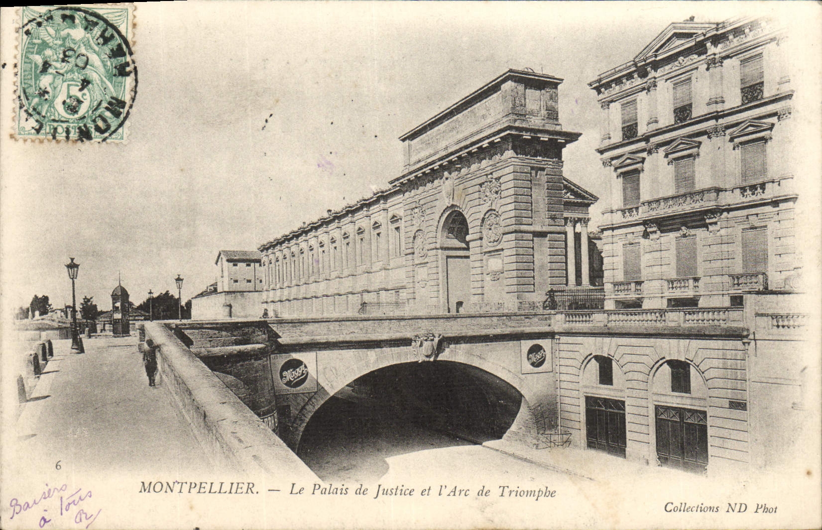 CPA Montpellier Le palais de Justice et I'Arc de Triomplse