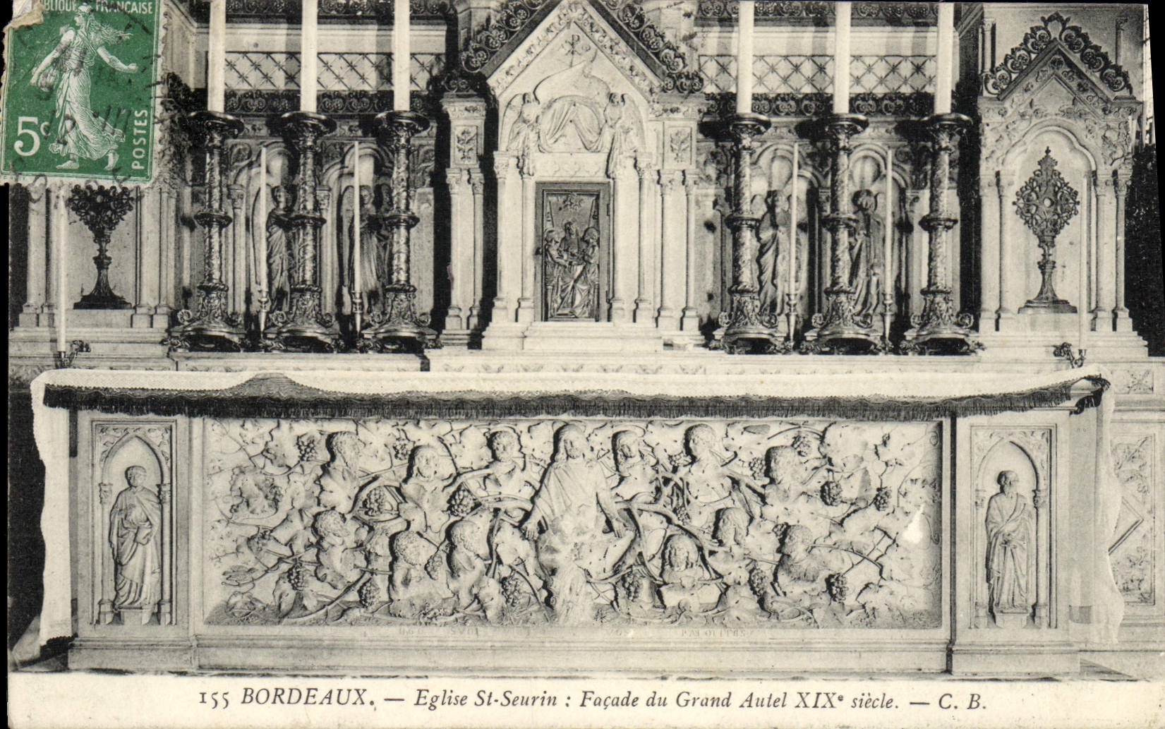 CPA Bordeaux Eglise St Seurin Facade du Grand Autel 19eme