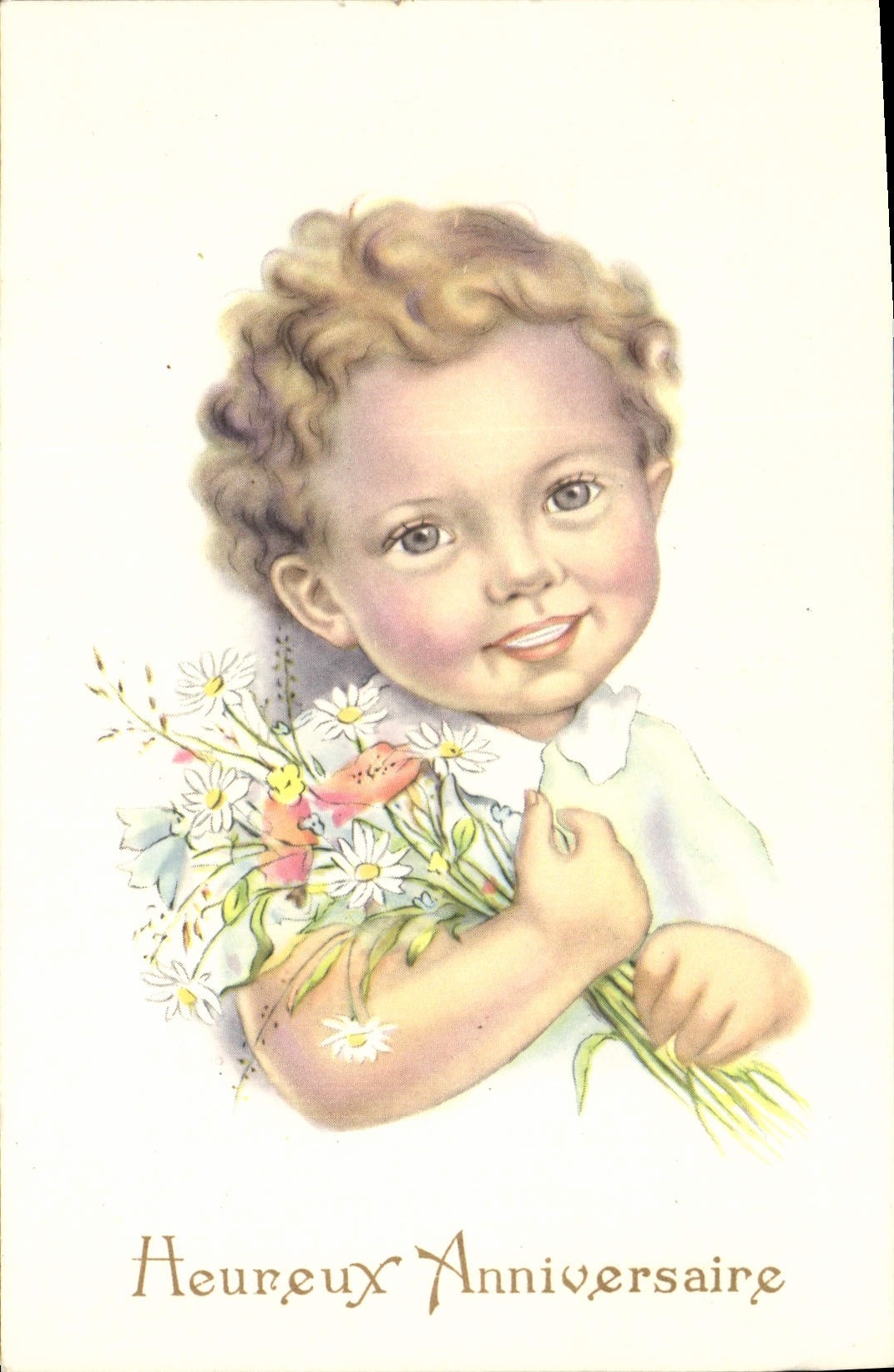 CPA Heureux Anniversaire Enfant