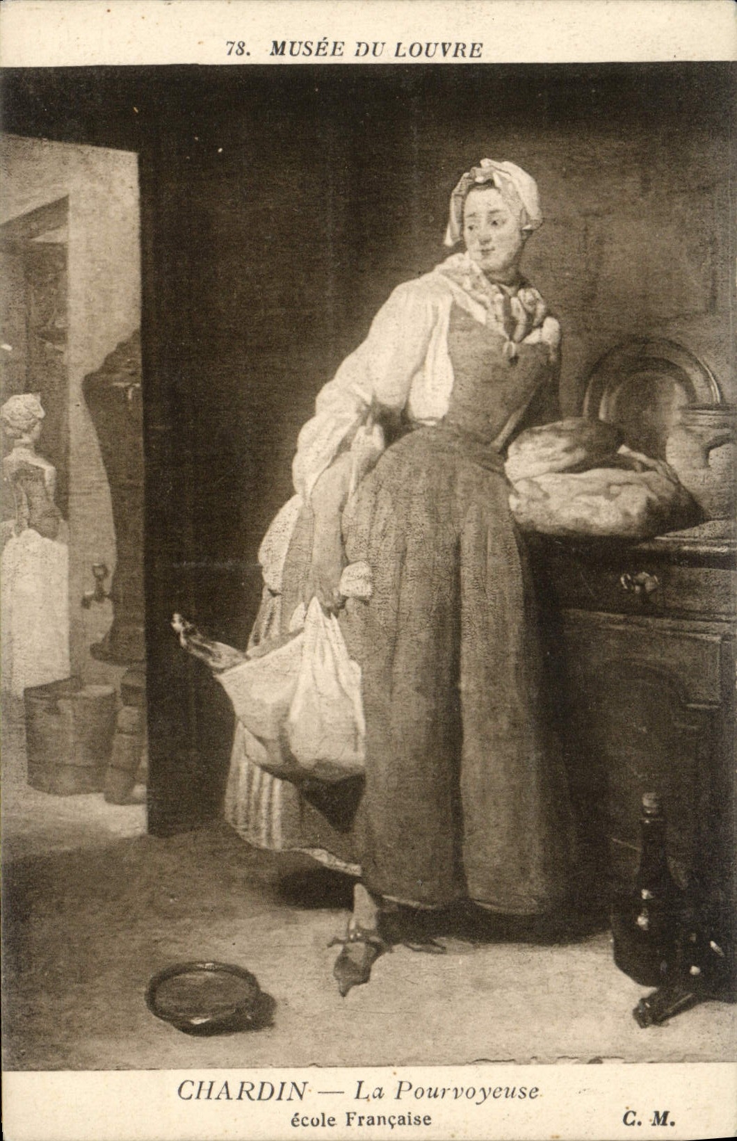 VINTAGE POSTCARD Museum Of Louvre Chardin the Paris Provider