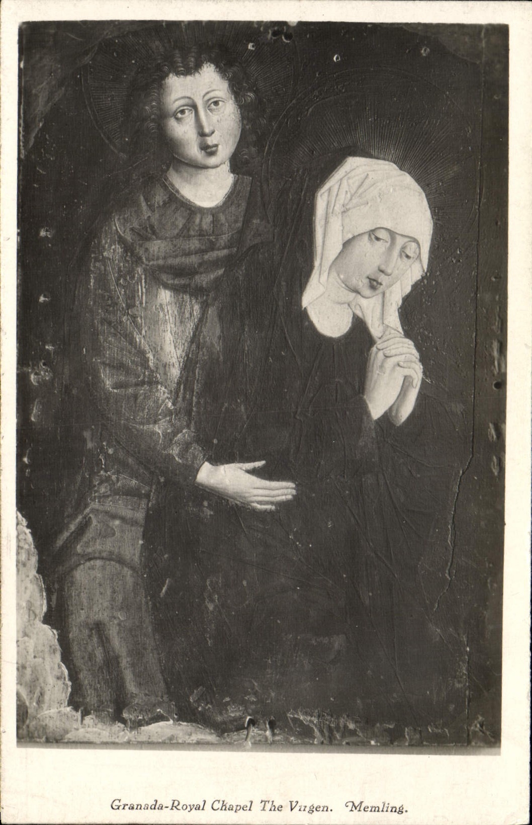 VINTAGE POSTCARD Granada Royal Chapel The Virgen Memling