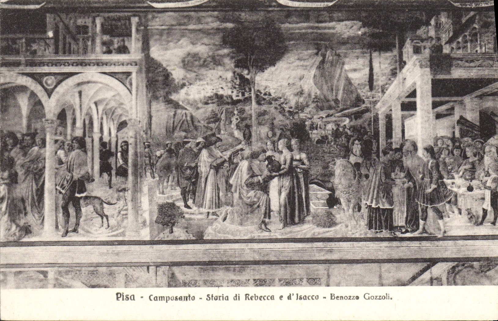 VINTAGE POSTCARD Rammed Camposanto Staria Di Rebecca E D Isacco Benozze Gozzoli