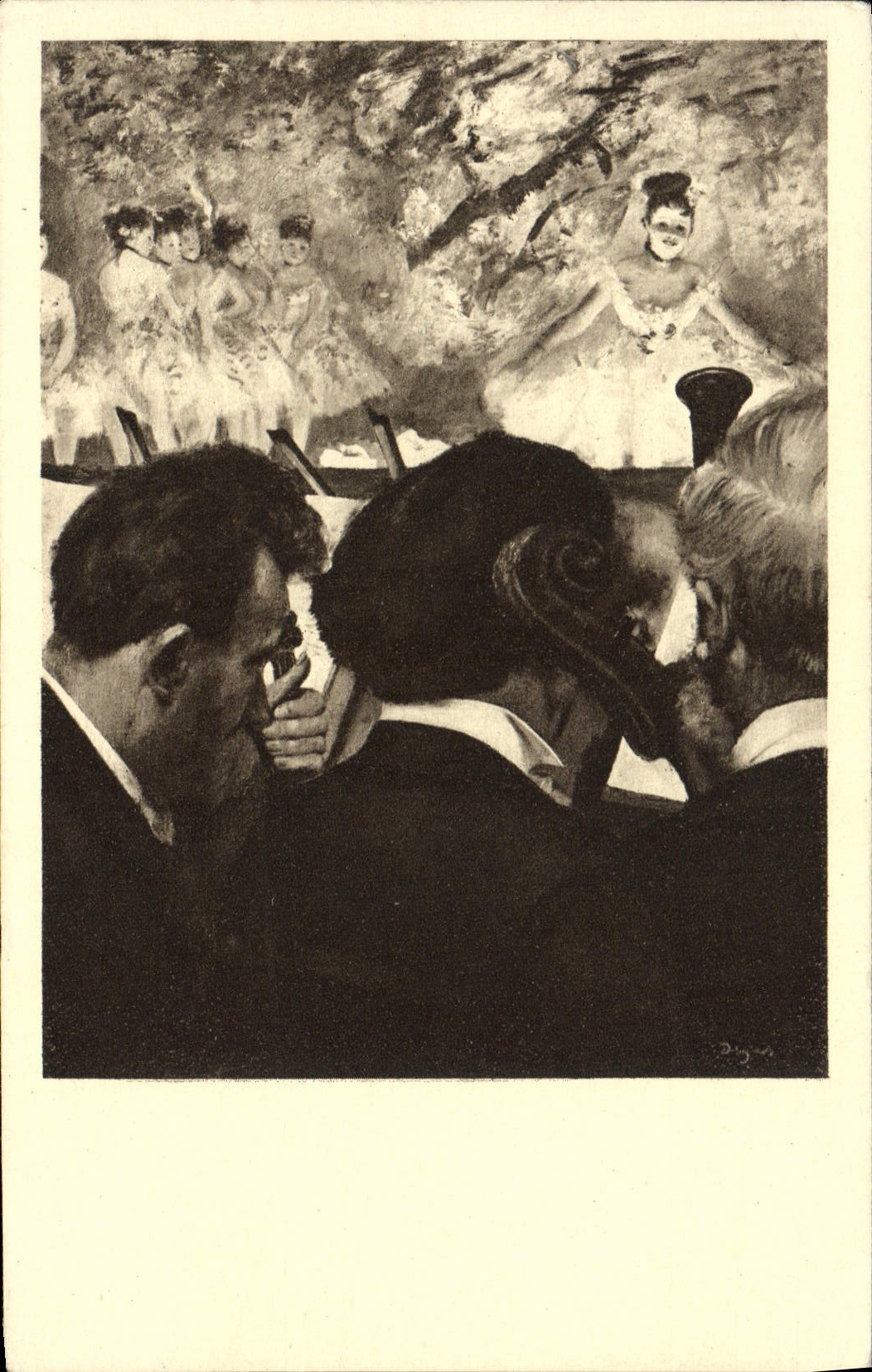VINTAGE POSTCARD Edgar Degas Orchester