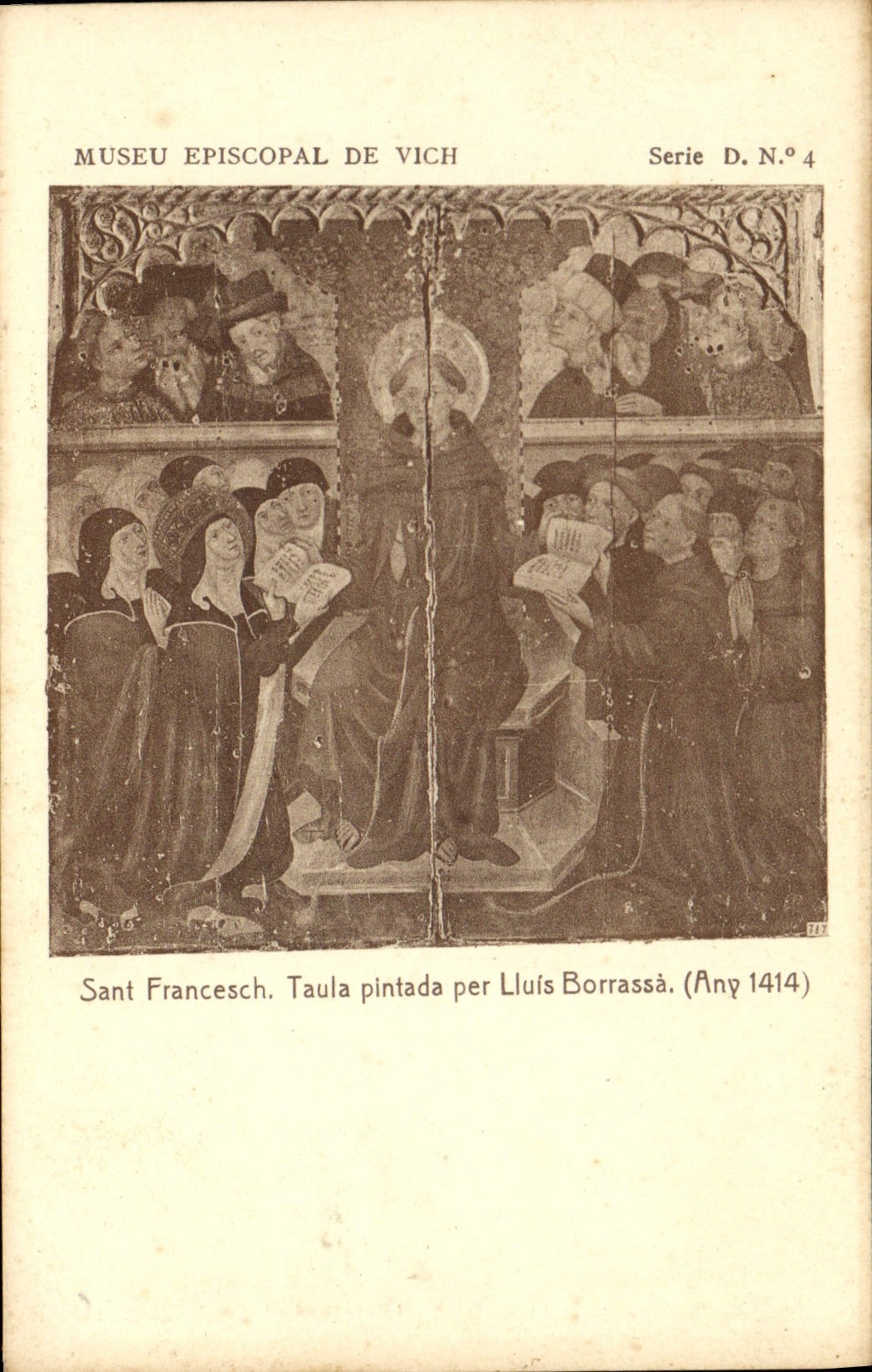 VINTAGE POSTCARD Episcopal Museu De Vich Sant Francesch Taula Pintada Per Lluis Borrassa