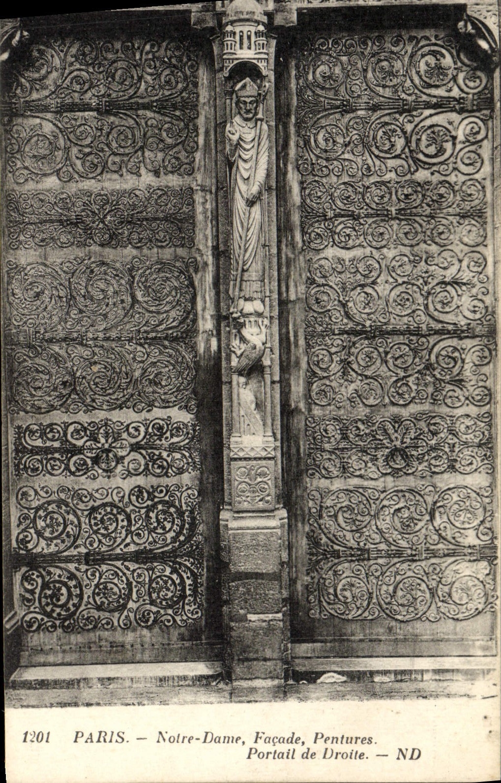 CPA Paris Notre Dame Facade Pentures Portail De Droite