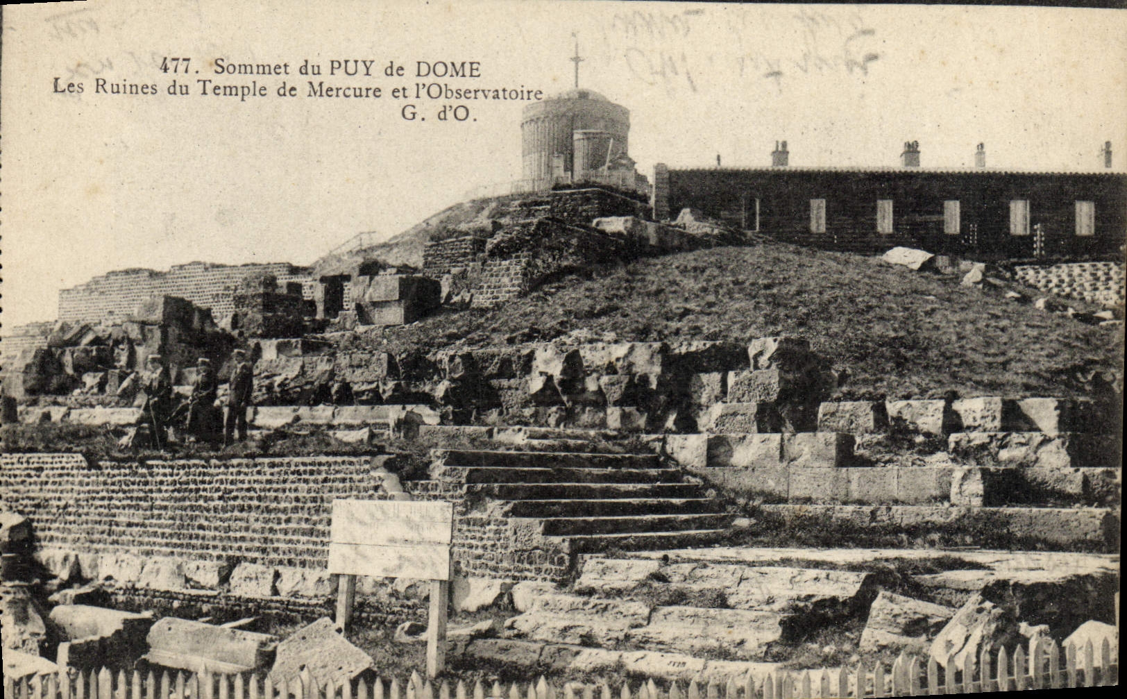 VINTAGE POSTCARD Summit Of Puy De Mome Ruins Of the Mercury Temple And I' Observatoire