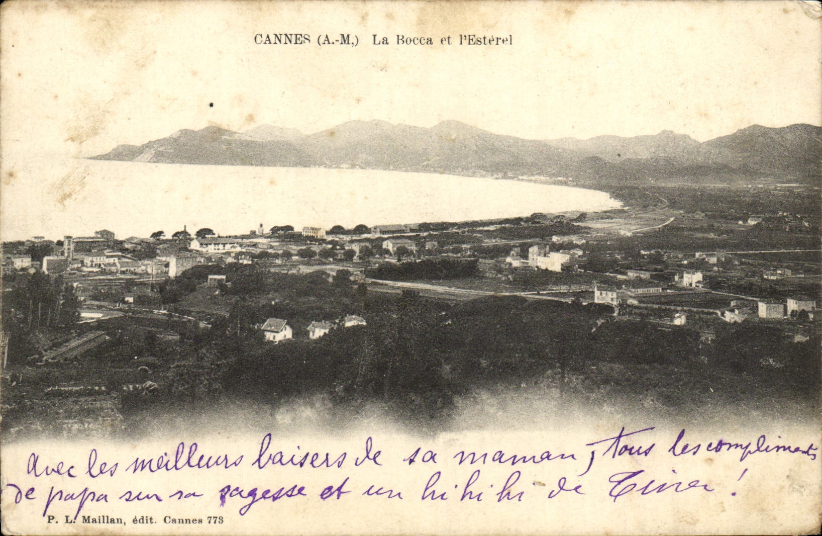 VINTAGE POSTCARD Cannes Bocca and Esterel