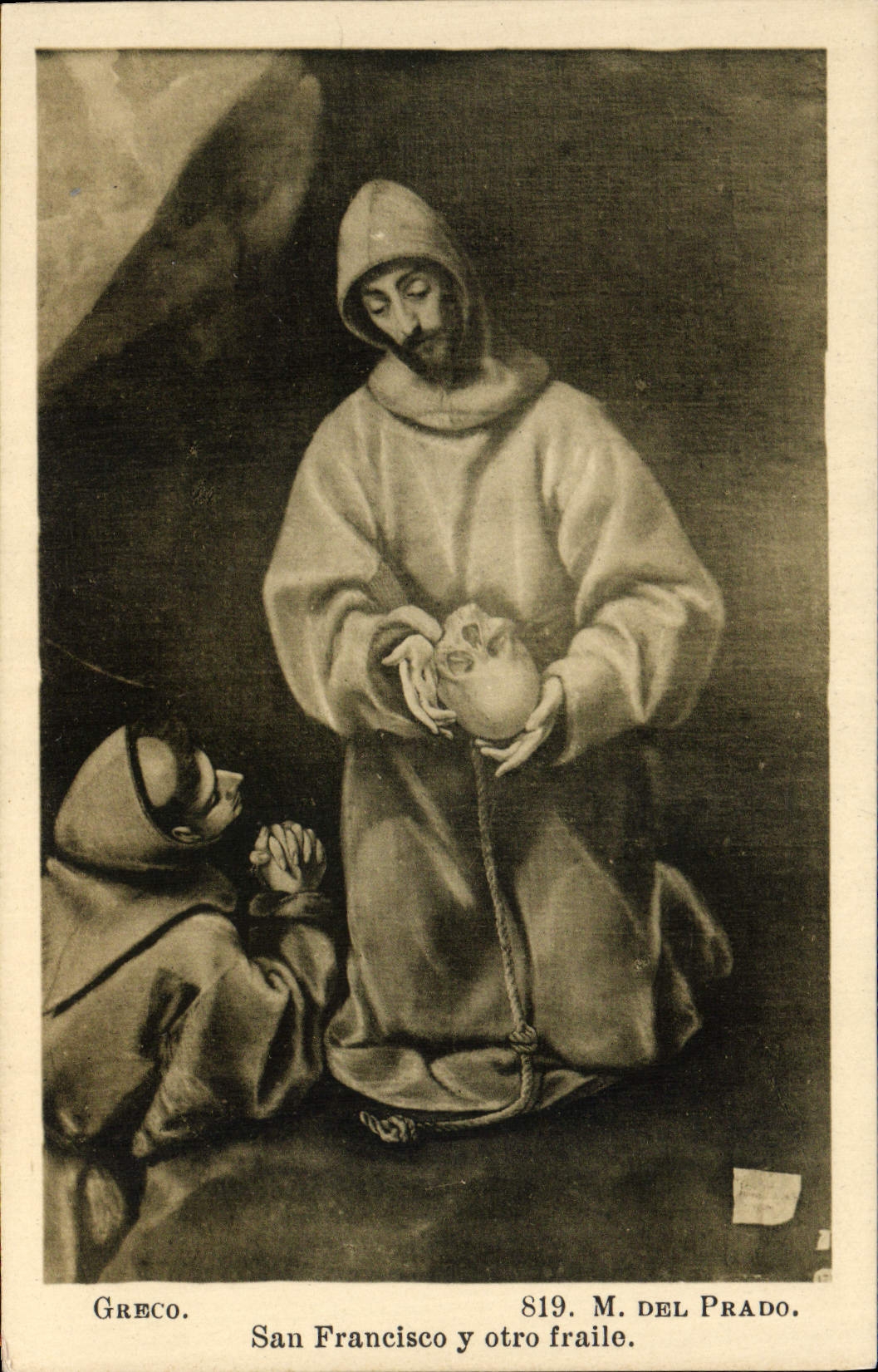 VINTAGE POSTCARD Greco San Francisco Y otro Fraile Museo del Prado