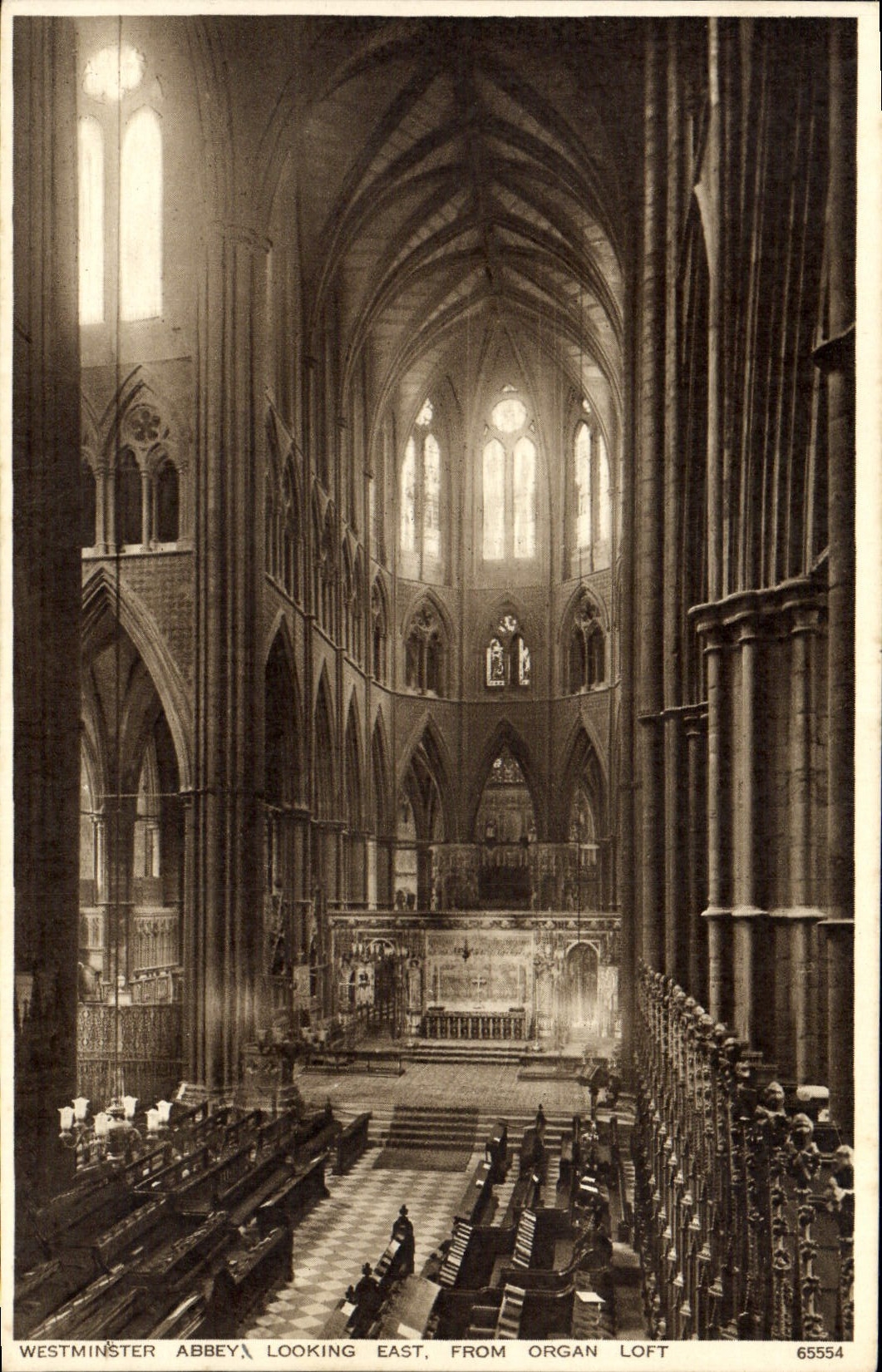CPA Westminster Abbey Looking East From Organ Loft London