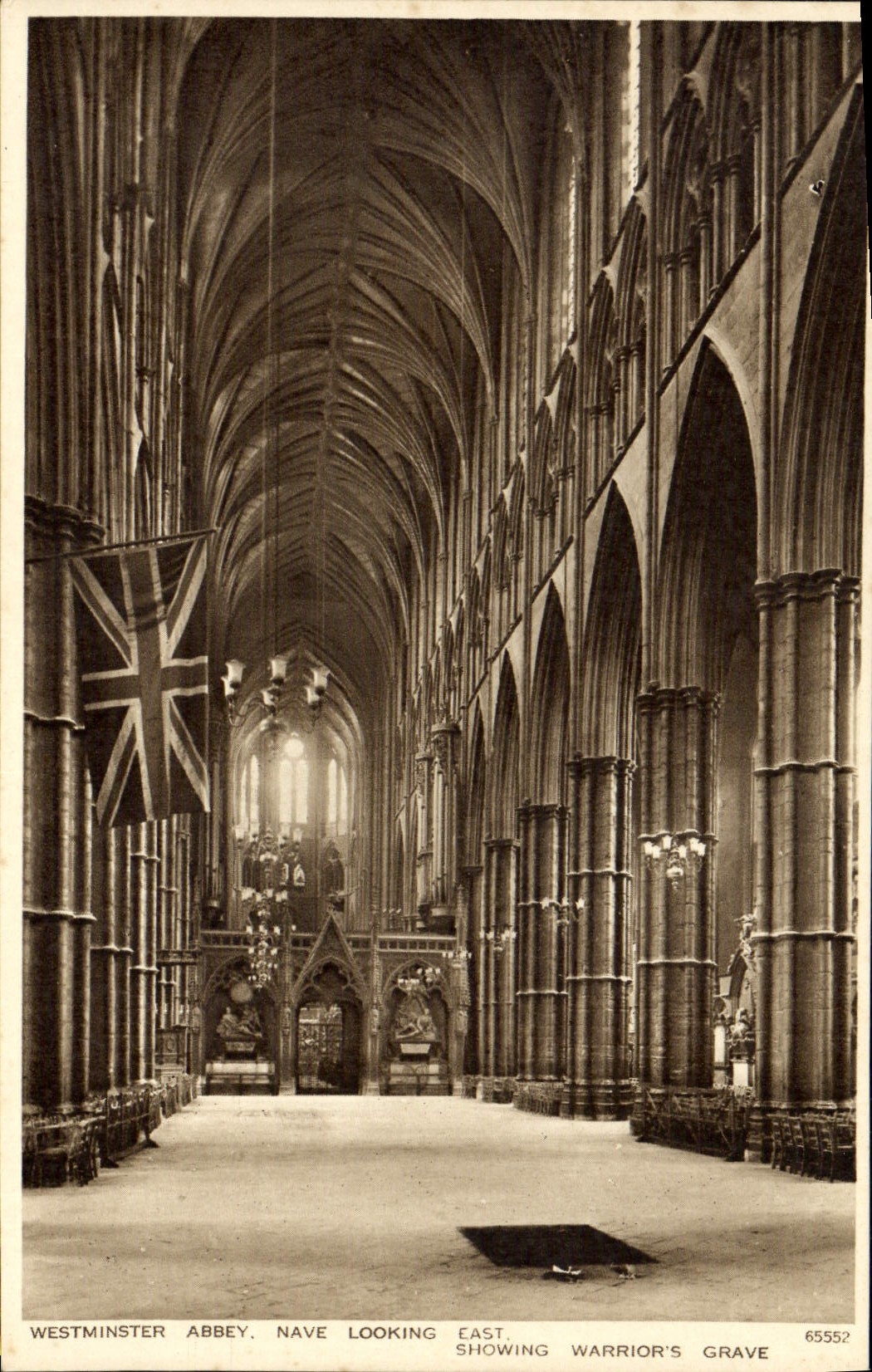CPA Westminster Abbey Nave Looking Est Showing Warrior's Grave London 