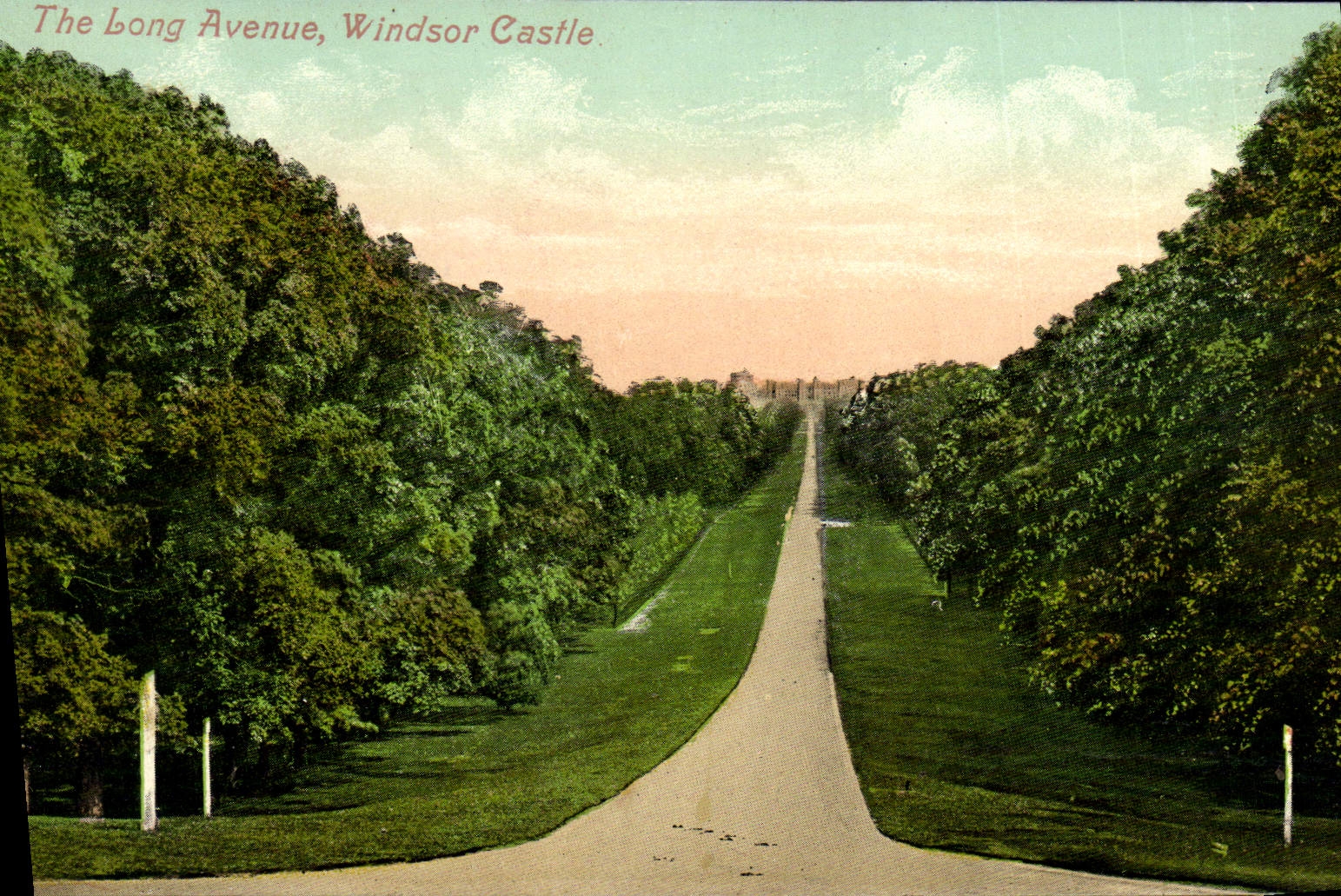 VINTAGE POSTCARD Long The Avenue Windsor Castle