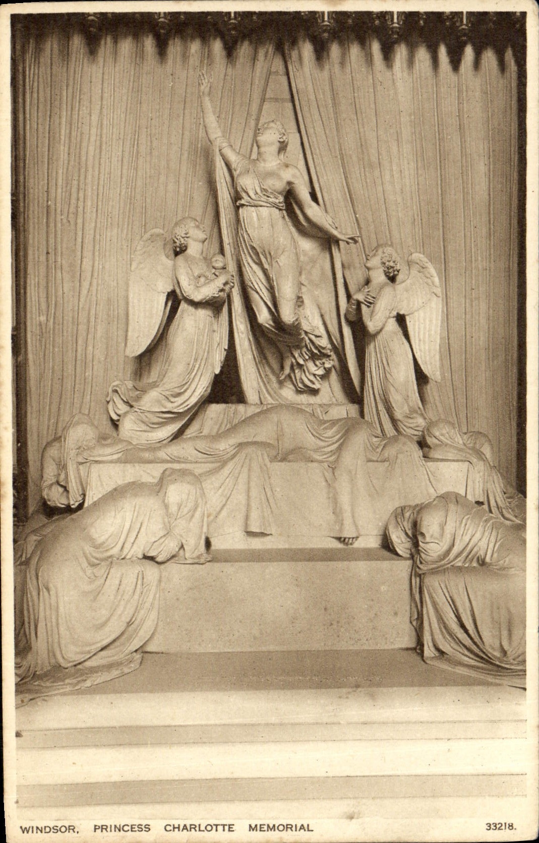 Monumento de princesa Charlotte de Windsor de la POSTAL de la VENDIMIA