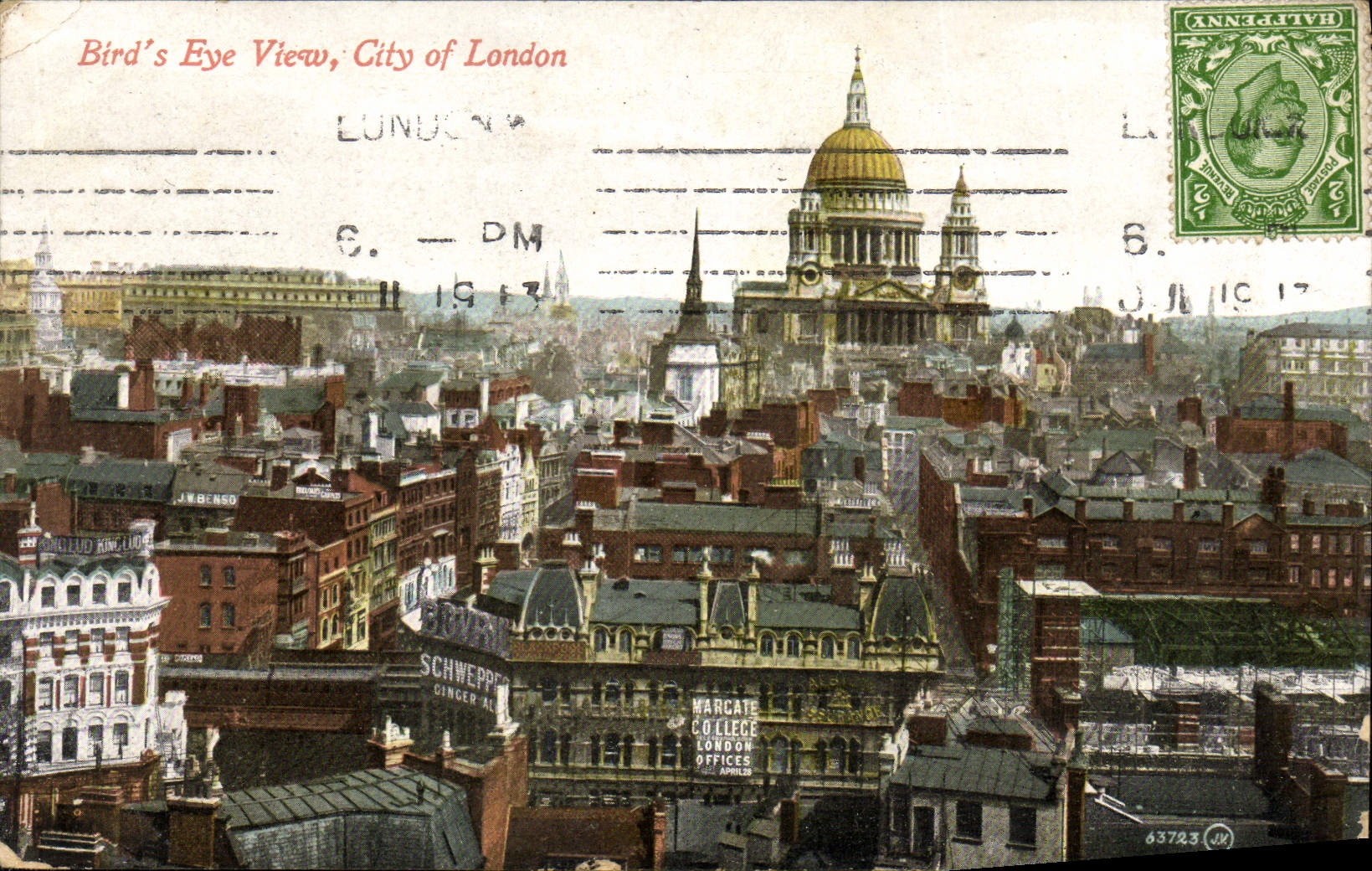 VINTAGE POSTCARD Bird' S Eye View City off London