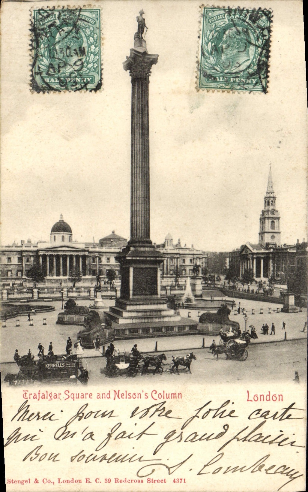 CPA DTafalgar square and Nelson's Column London