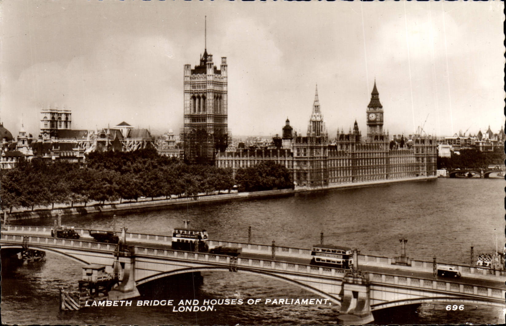 VINTAGE POSTCARD Lambeth Bridge and Houses off Parliament London