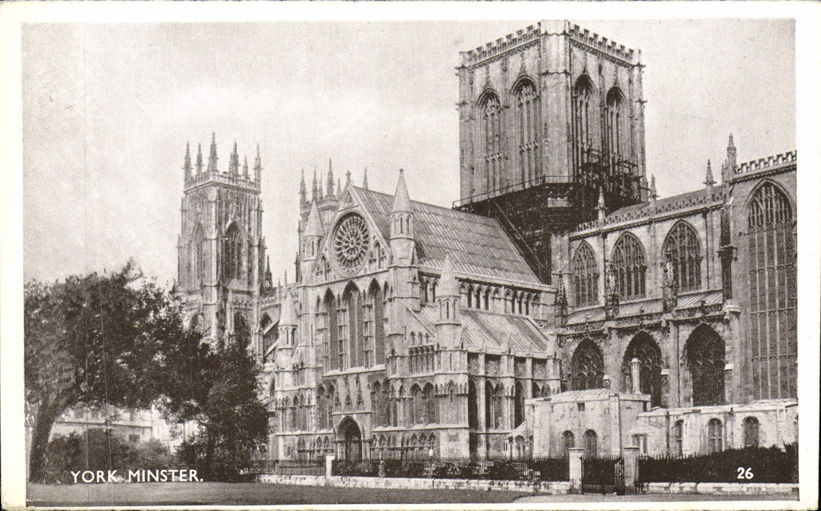 VINTAGE POSTCARD chart recto back York Minster