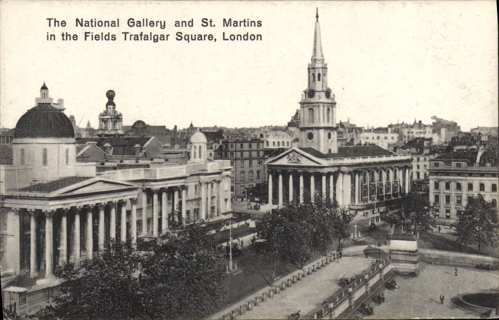 CPA The National Gallery and St Martins in the Fields Trafalgar Square London