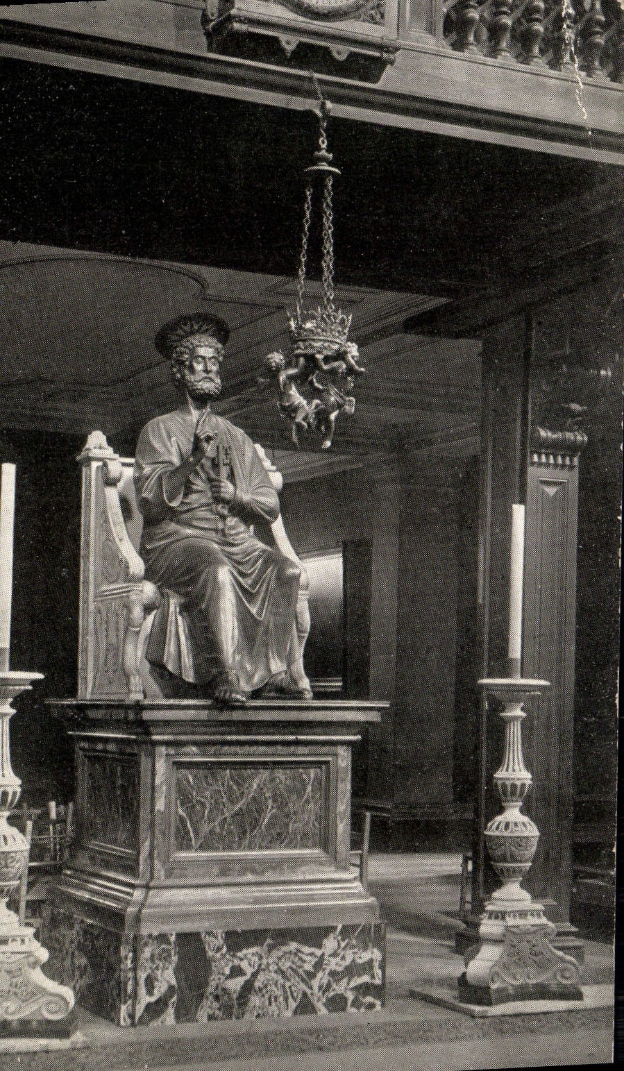 CPA London Oratory St Peter's statue