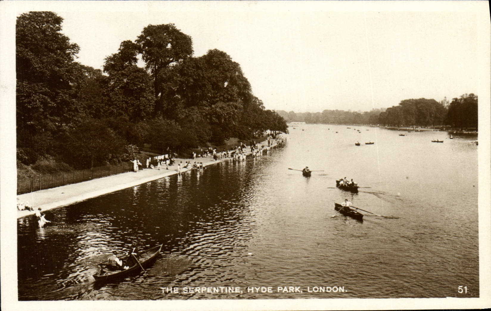 VINTAGE POSTCARD The Serpentine Hyde Park London
