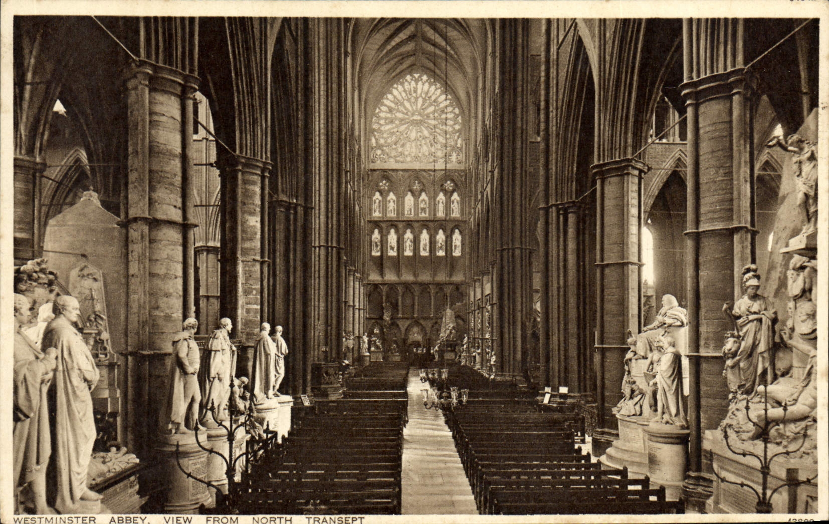 VINTAGE POSTCARD Westminster Abbey View From North Transept