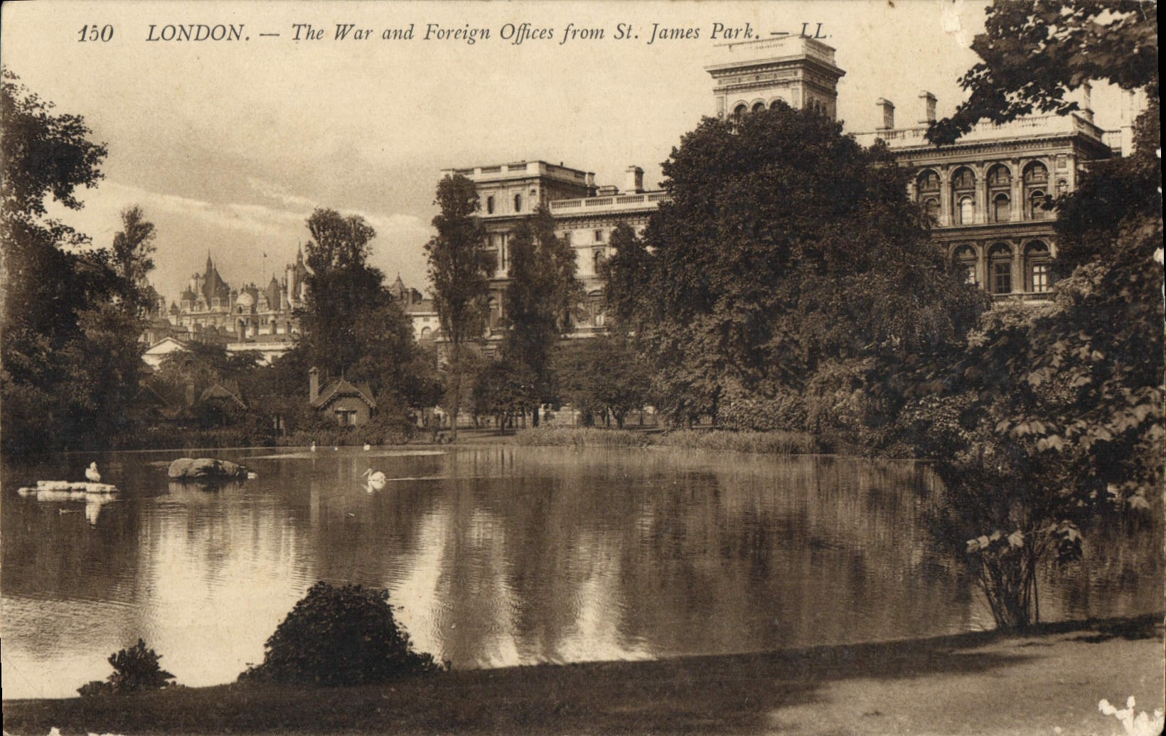 CPA London The War And Foreign Offices From St James Park