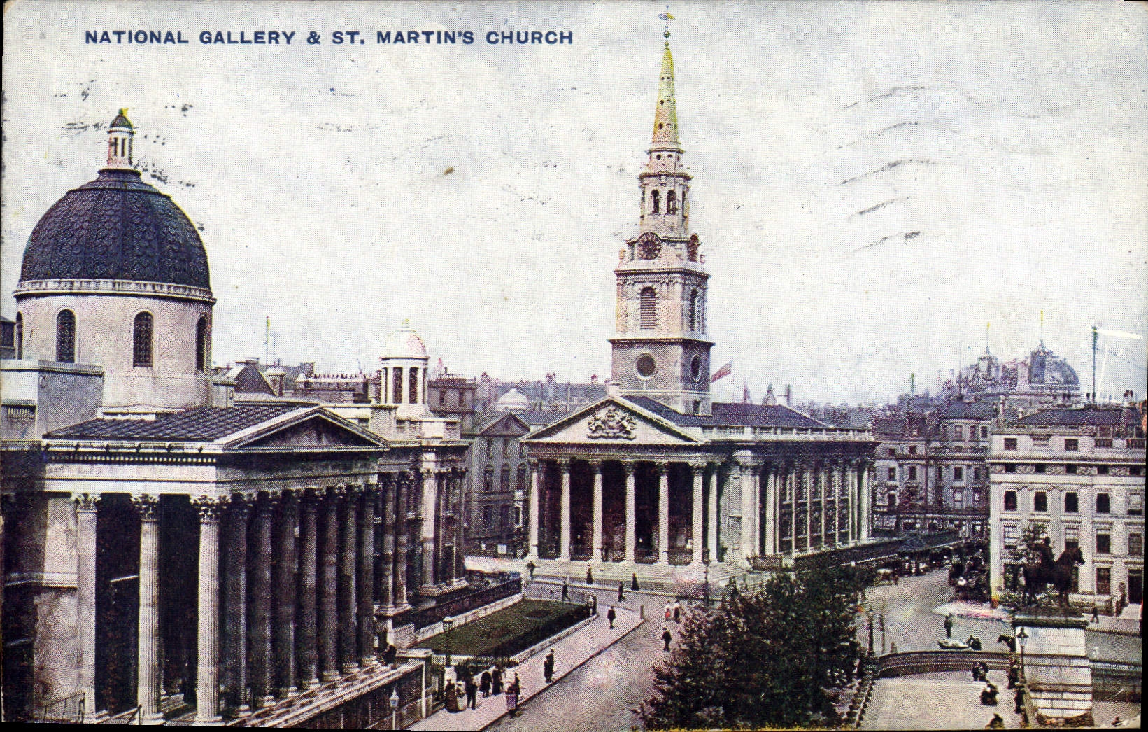 VINTAGE POSTCARD National Gallery St Martin' S Church