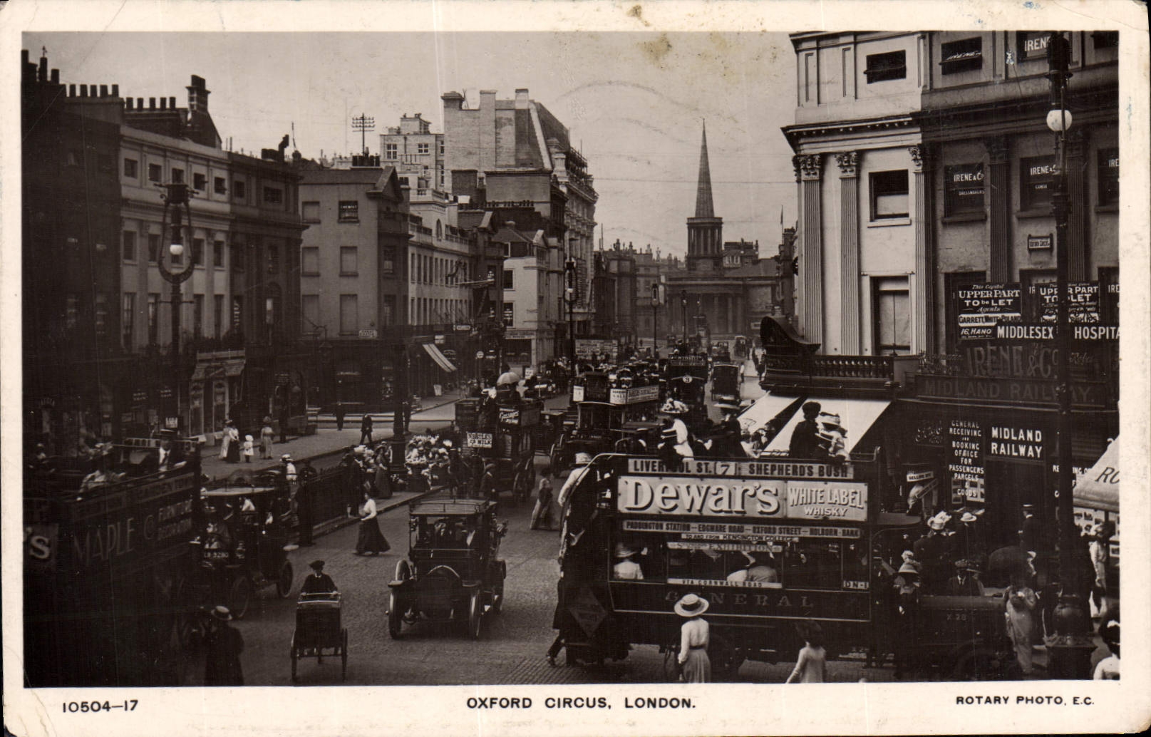 VINTAGE POSTCARD London Oxford Circus