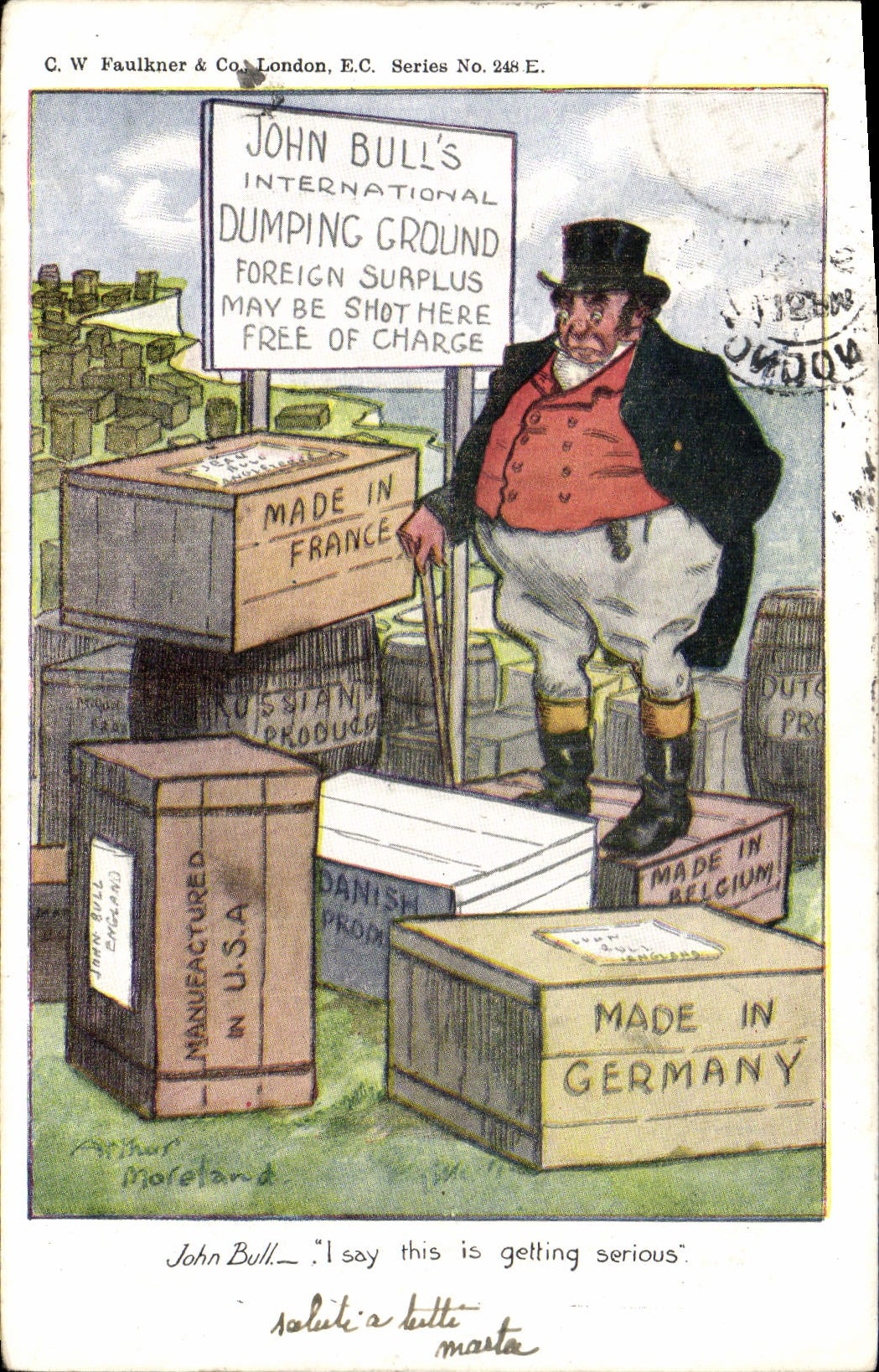 CPA John Bull Dumping Ground Made in Germany