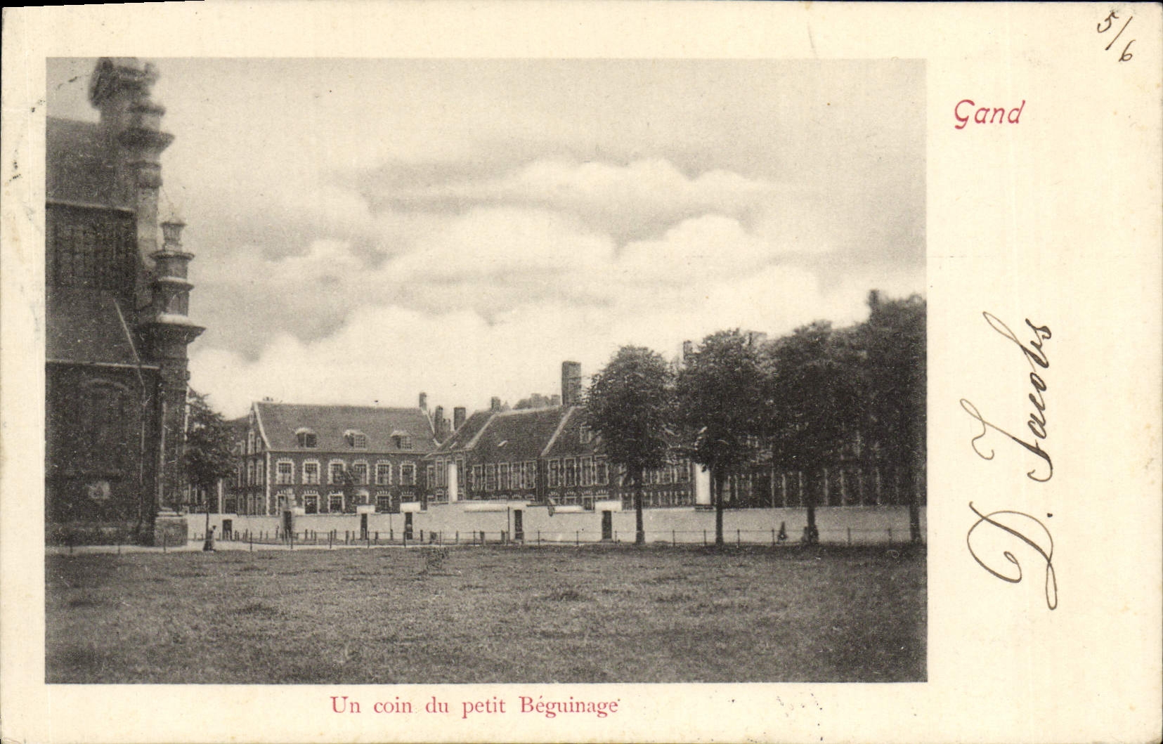 POSTAL Gante de la VENDIMIA una esquina de pequeño Beguinage