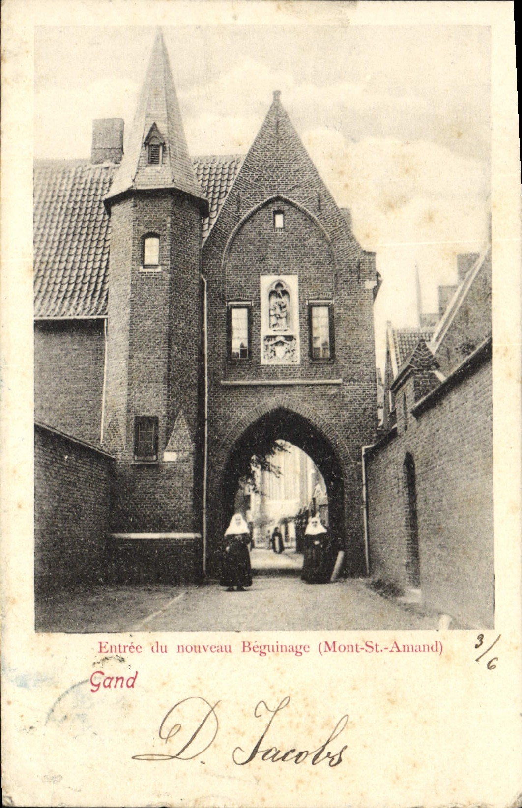 VINTAGE POSTCARD Ghent Entered of new the beguinage Mount St Amand
