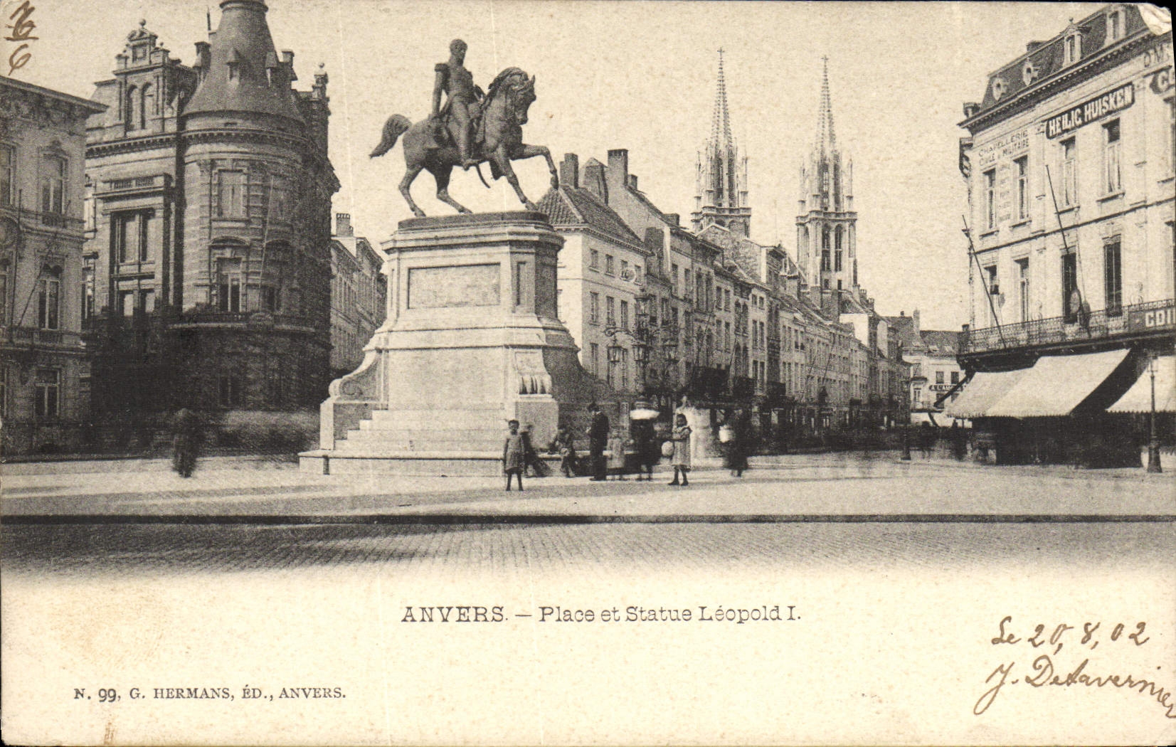 La POSTAL Amberes de la VENDIMIA coloca Leopold estatua