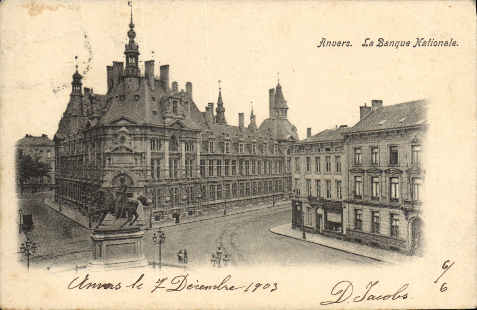 POSTAL Amberes de la VENDIMIA National Bank