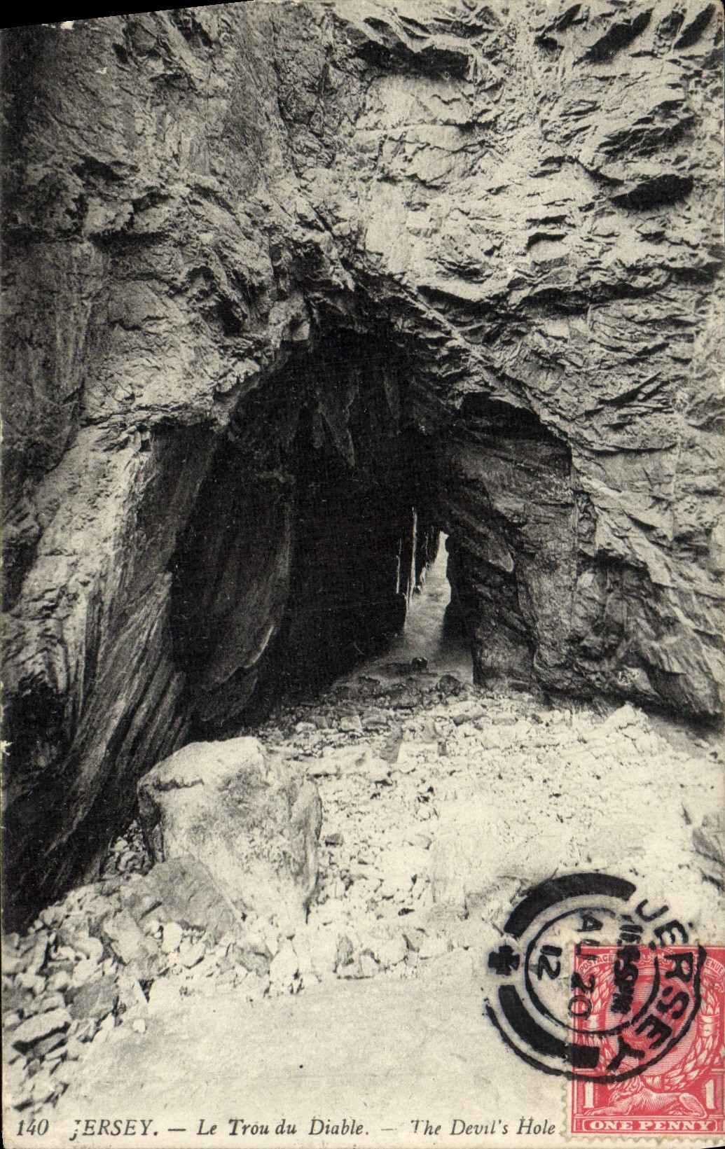VINTAGE POSTCARD Jersey the Hole of the Devil
