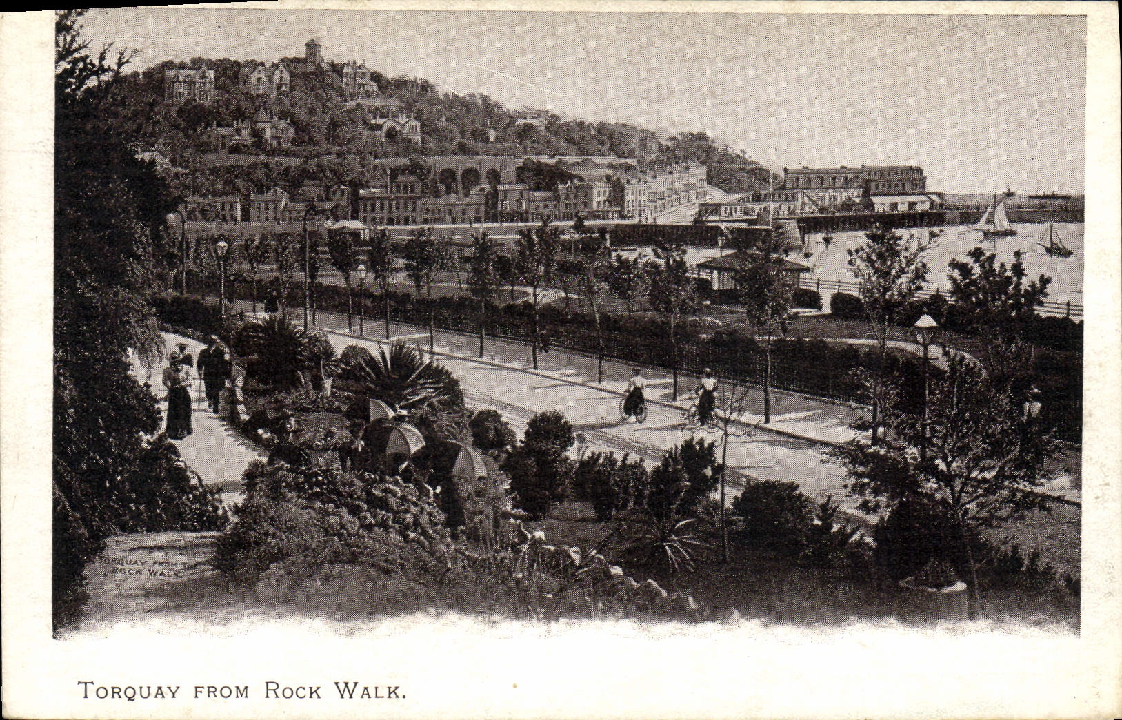 VINTAGE POSTCARD Torquay From Walk Rock'n'roll