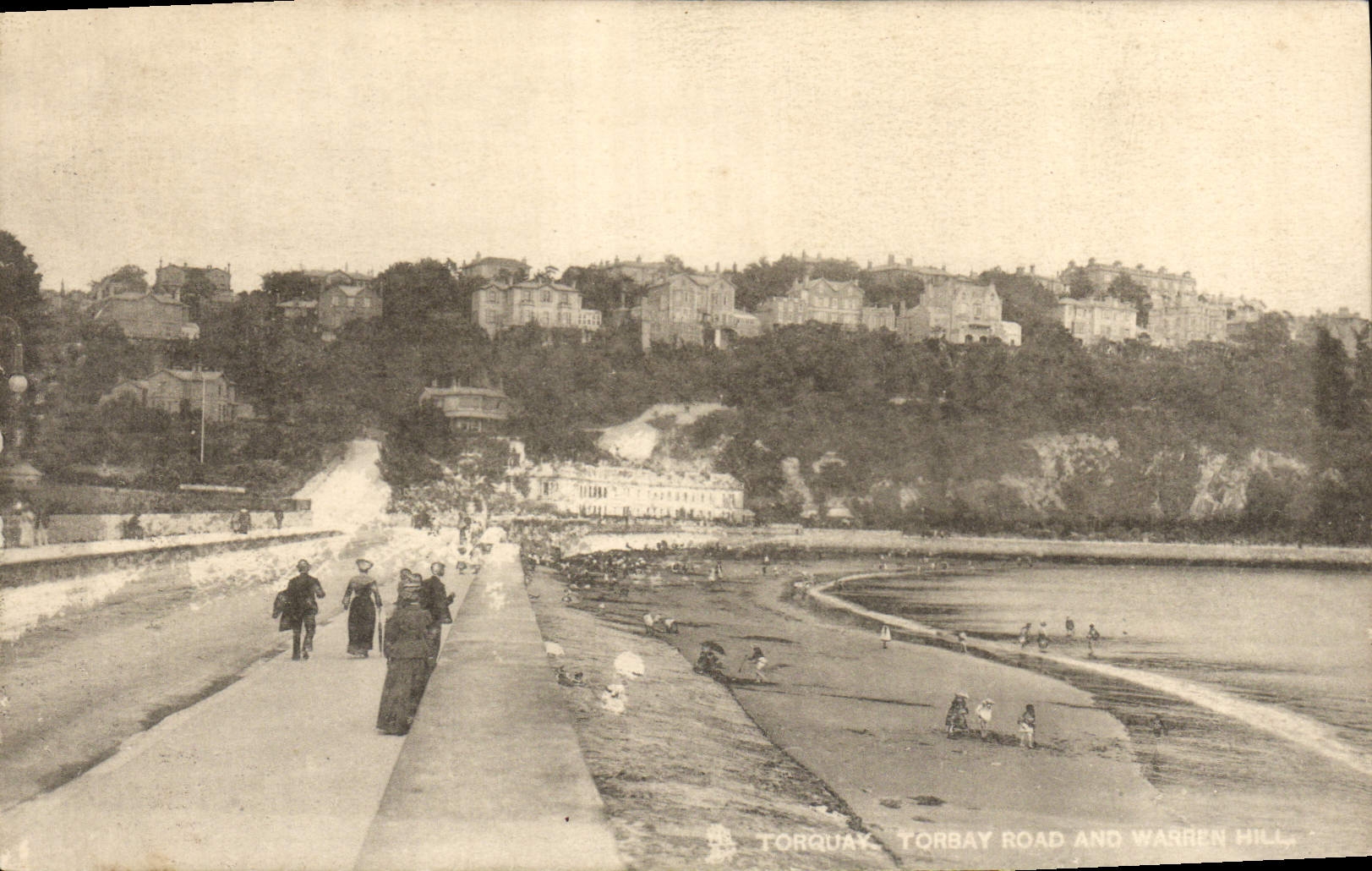 VINTAGE POSTCARD Torquay road and Warren Hill