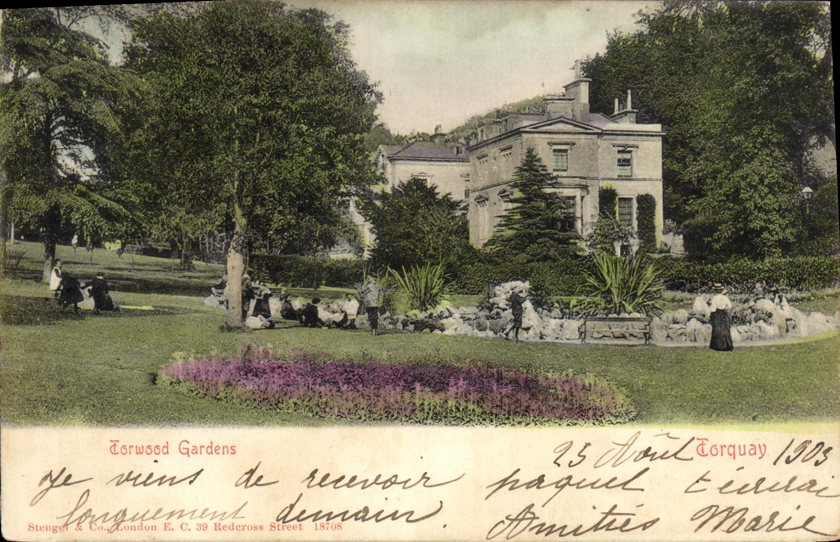 Jardines de Torquay Torwood de la POSTAL de la VENDIMIA