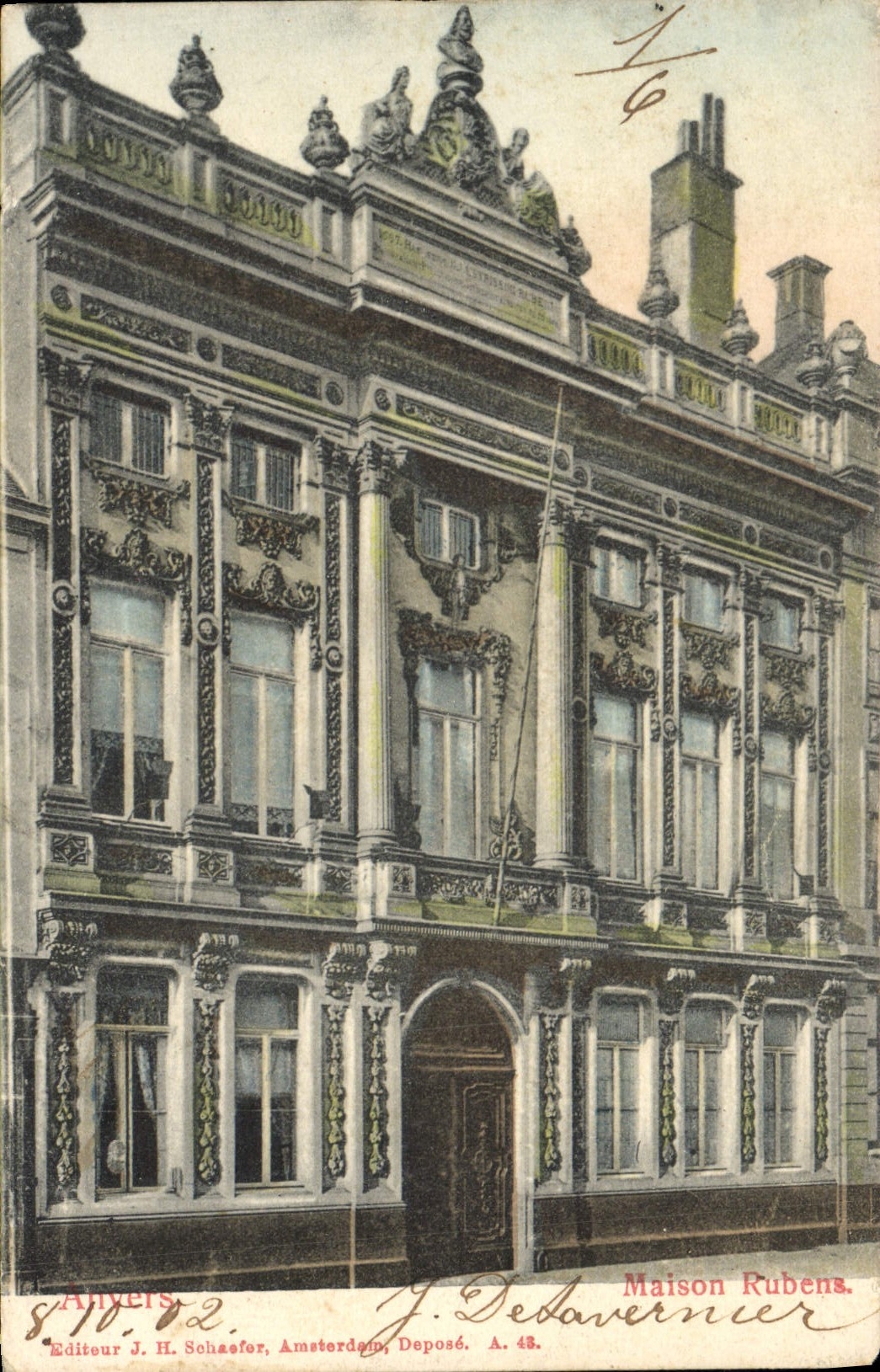 Casa de Amberes Rubens de la POSTAL de la VENDIMIA