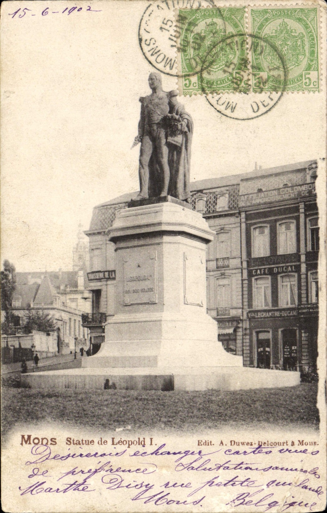 VINTAGE POSTCARD Mons Rules De Leopold I