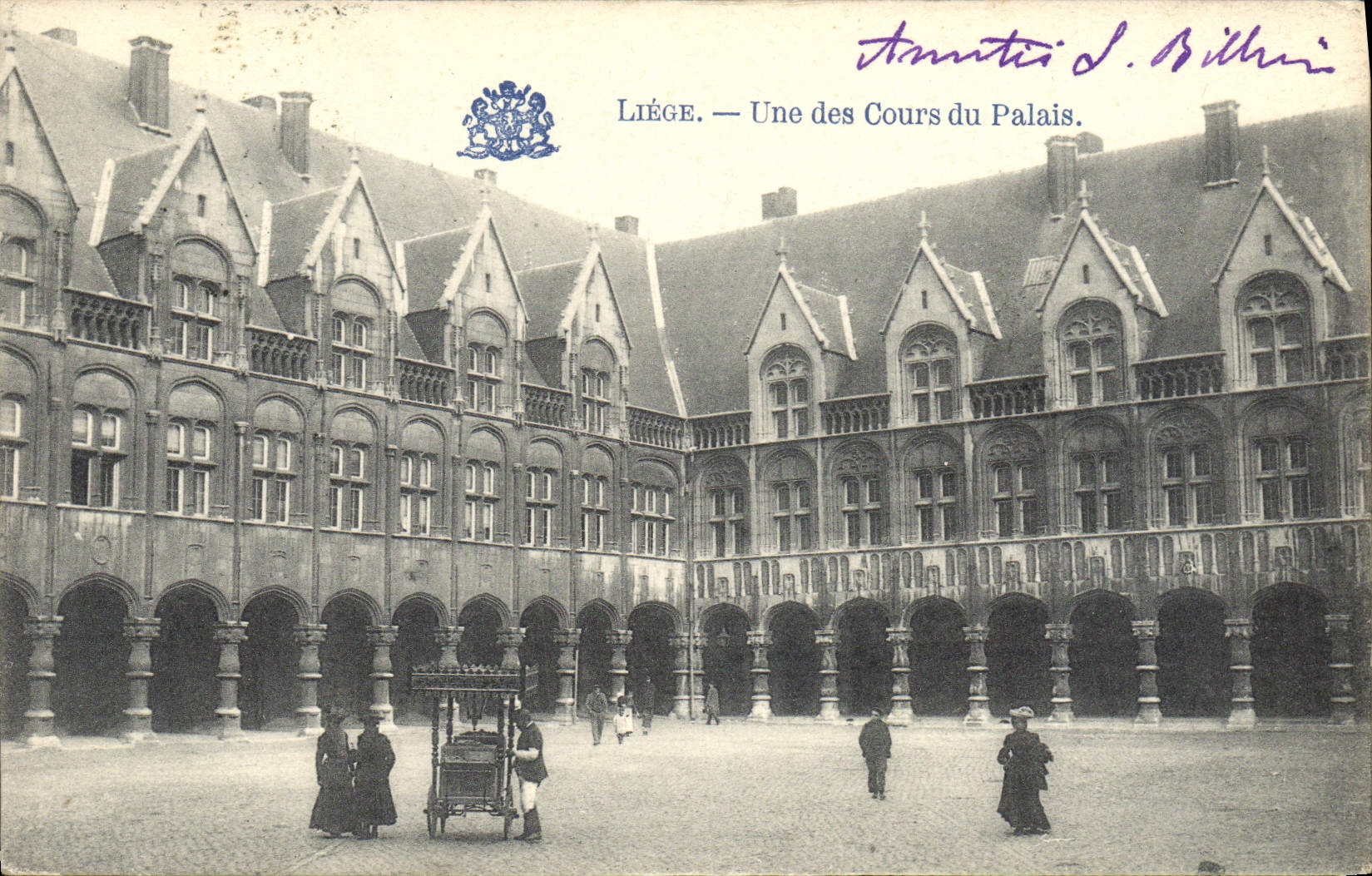 VINTAGE POSTCARD Liege One Of the Courses Of the Commercial Palate of ices
