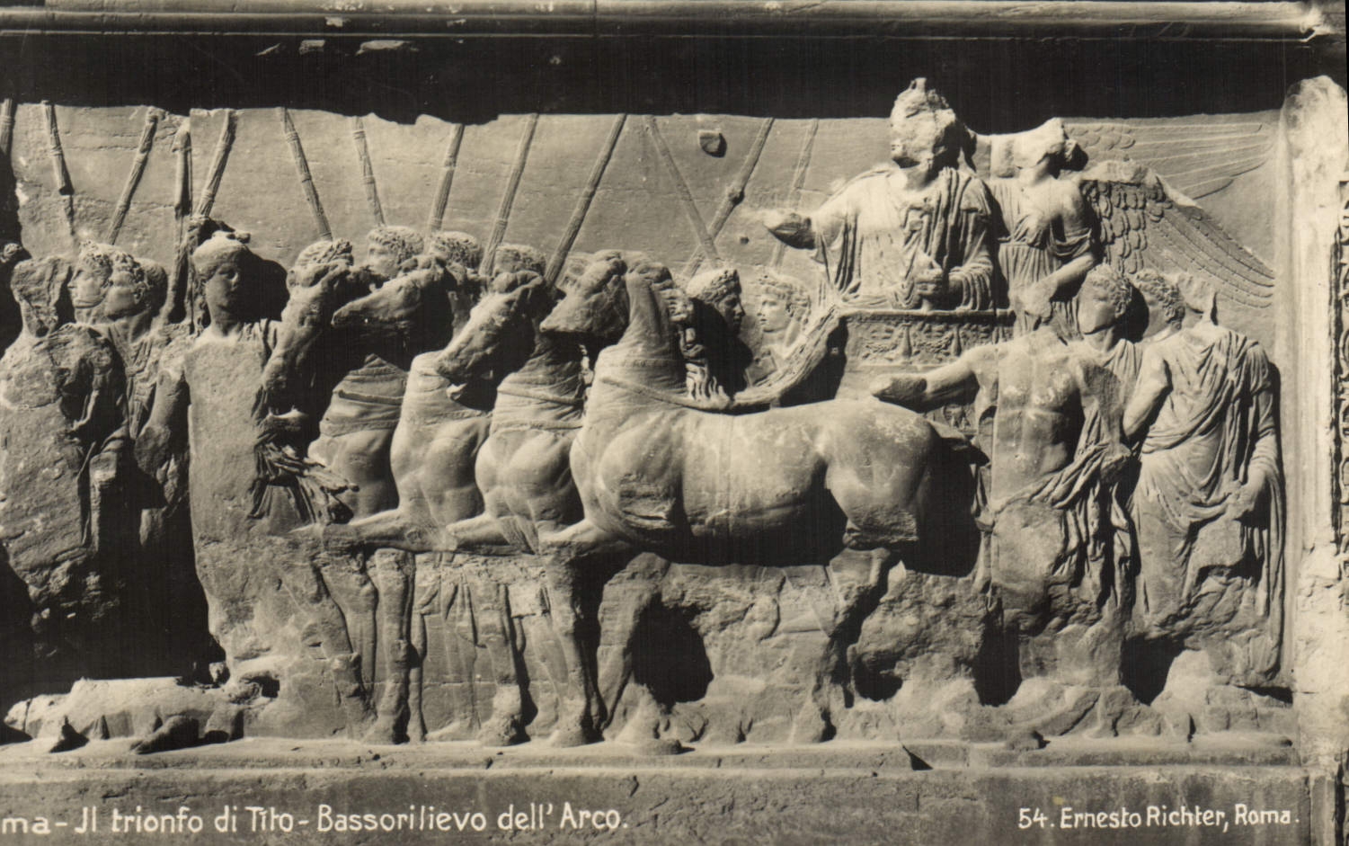 POSTAL Bassorilievo Dell Arco Ernesto Richter Roma de la VENDIMIA