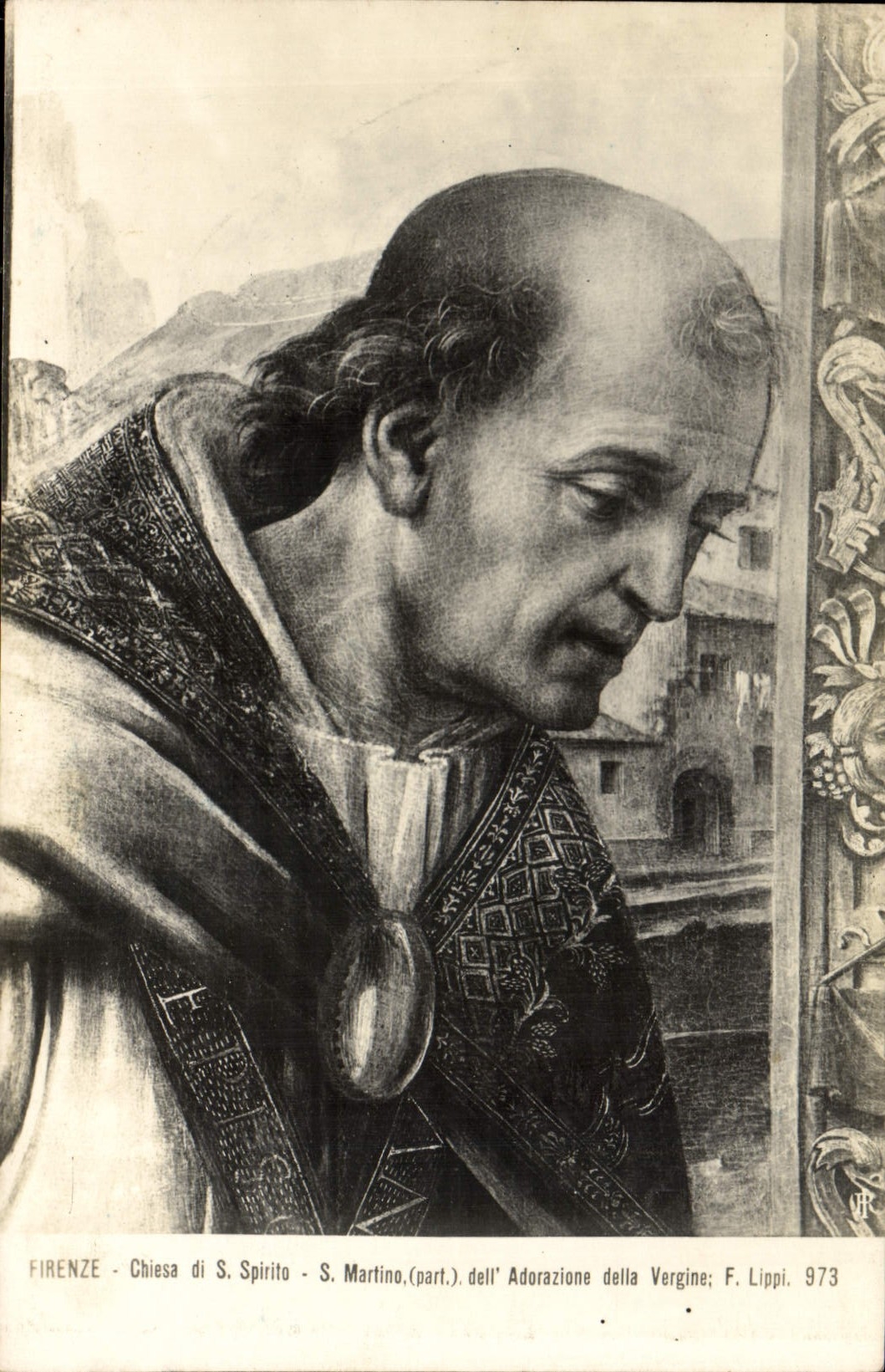 VINTAGE POSTCARD Firenze Chiesa di S Spirito S martino LED Adorazione della Vergine