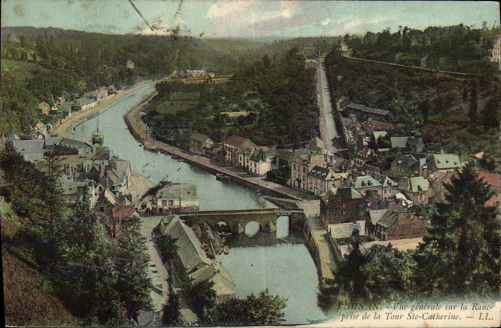 VINTAGE POSTCARD Dinan View on the Catch Of the Tower co. Catherine
