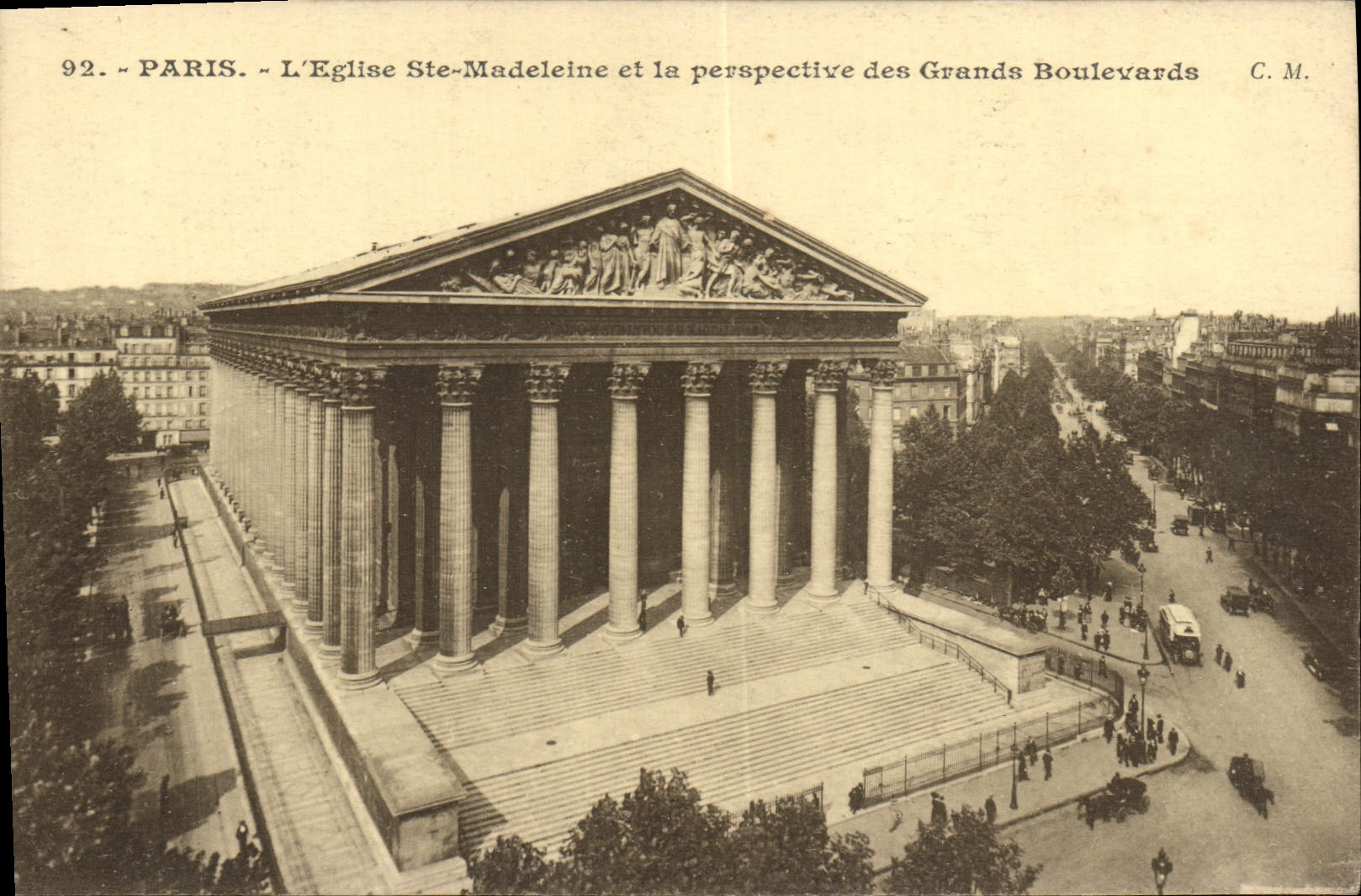 CPA Paris L'Eglise Ste Madeleine Et La Perspective Des Grands Boulevards