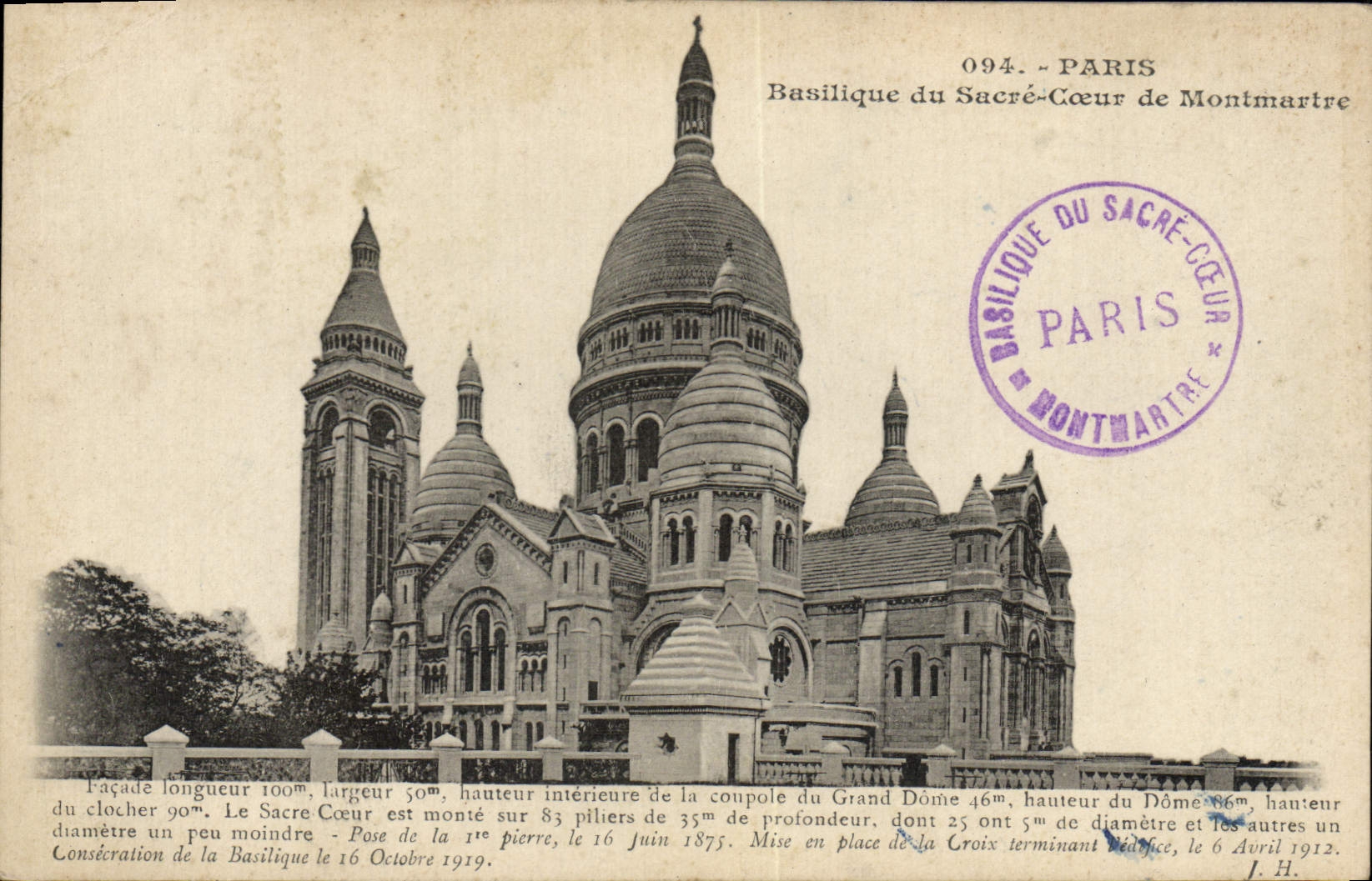 CPA Paris Basilique Du Sacre Coeur De Montmartre