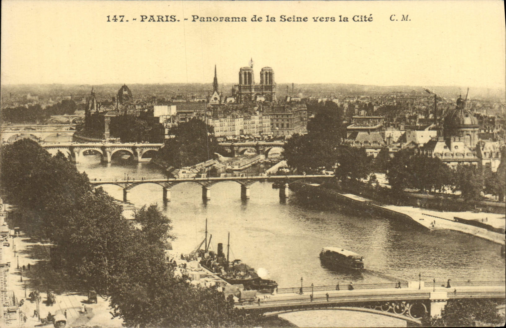 CPA Paris Panorama De La Seine Vers La Cite