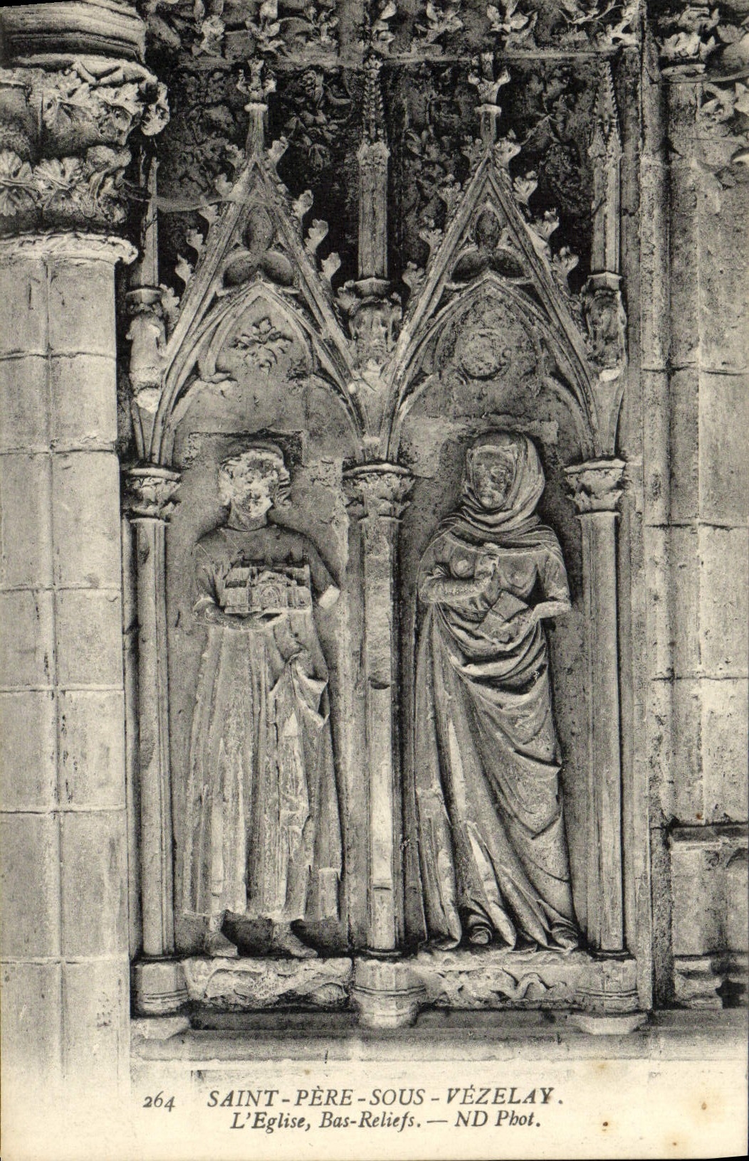 VINTAGE POSTCARD Holy Father Under Vezelay the Low church reliefs